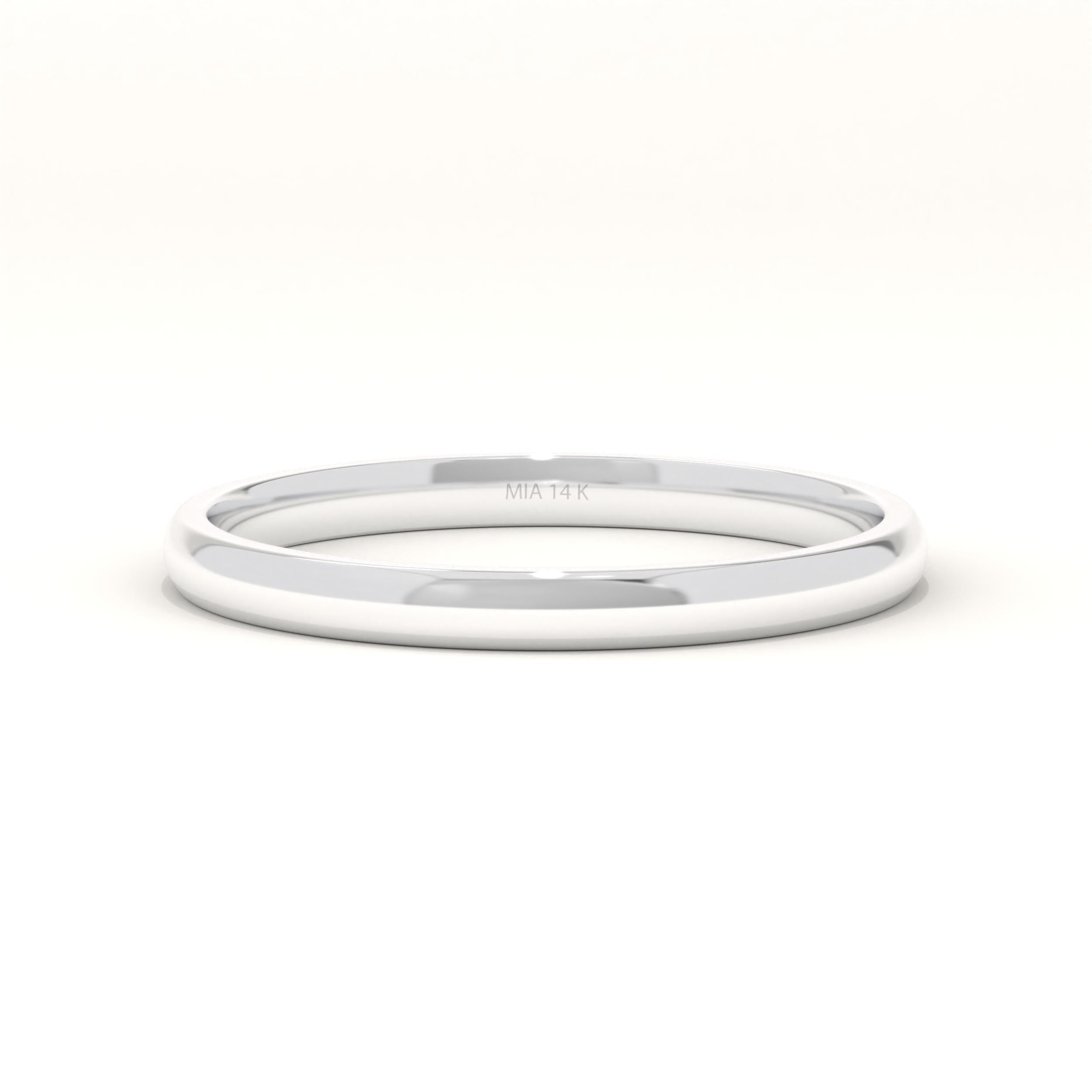 white gold plain wedding band