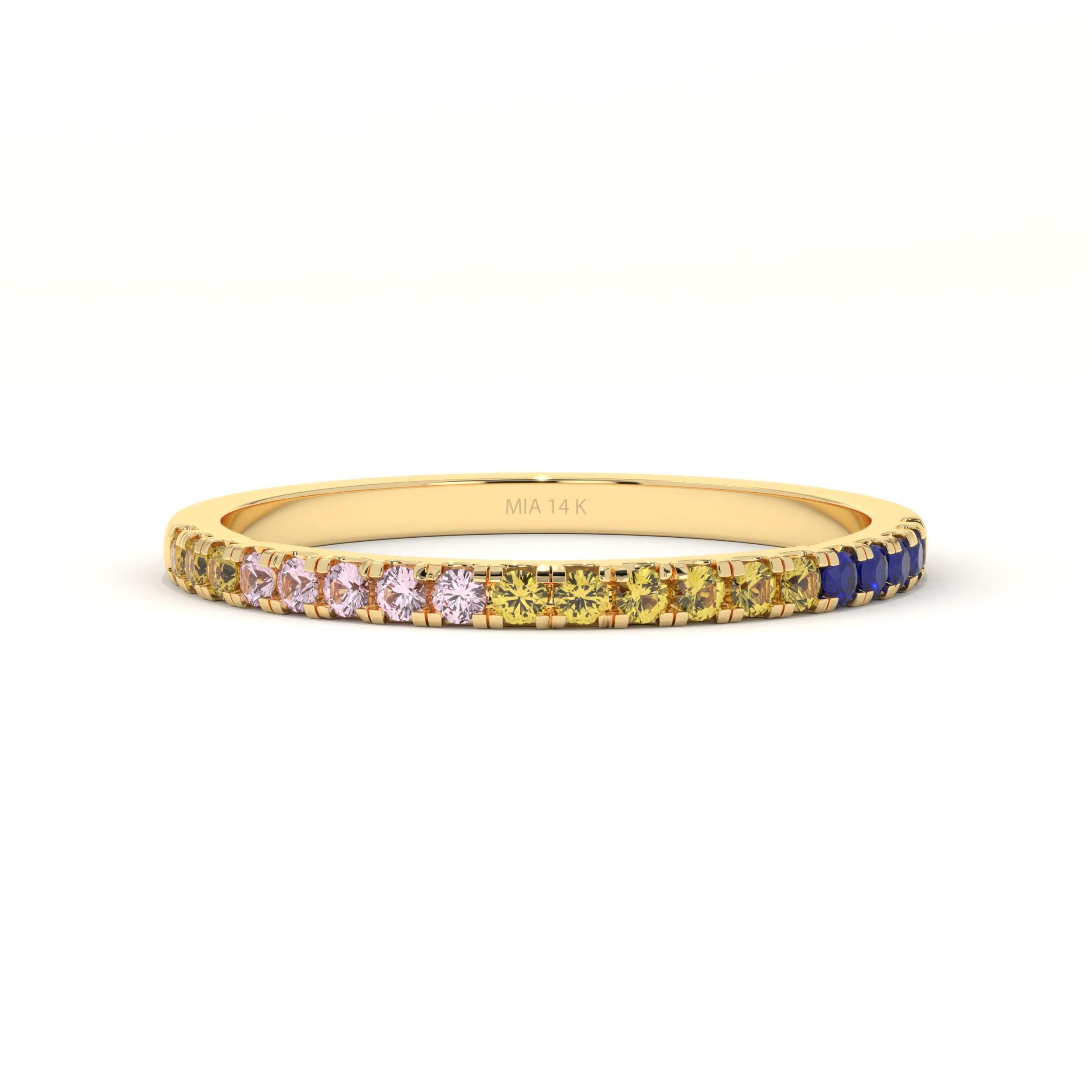 Solid Gold Rainbow Ring