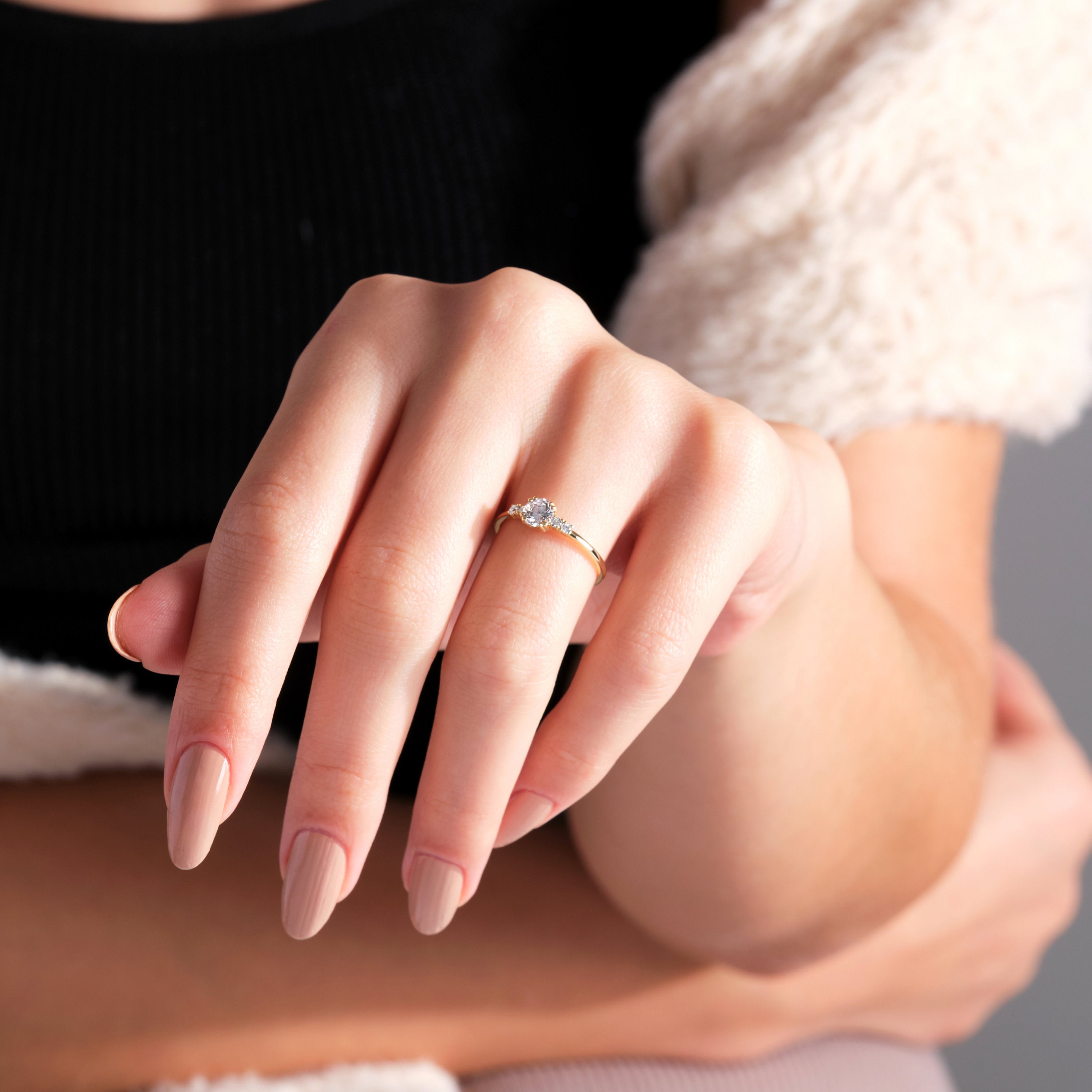 Diamond Engagement Ring Unique Promise Band