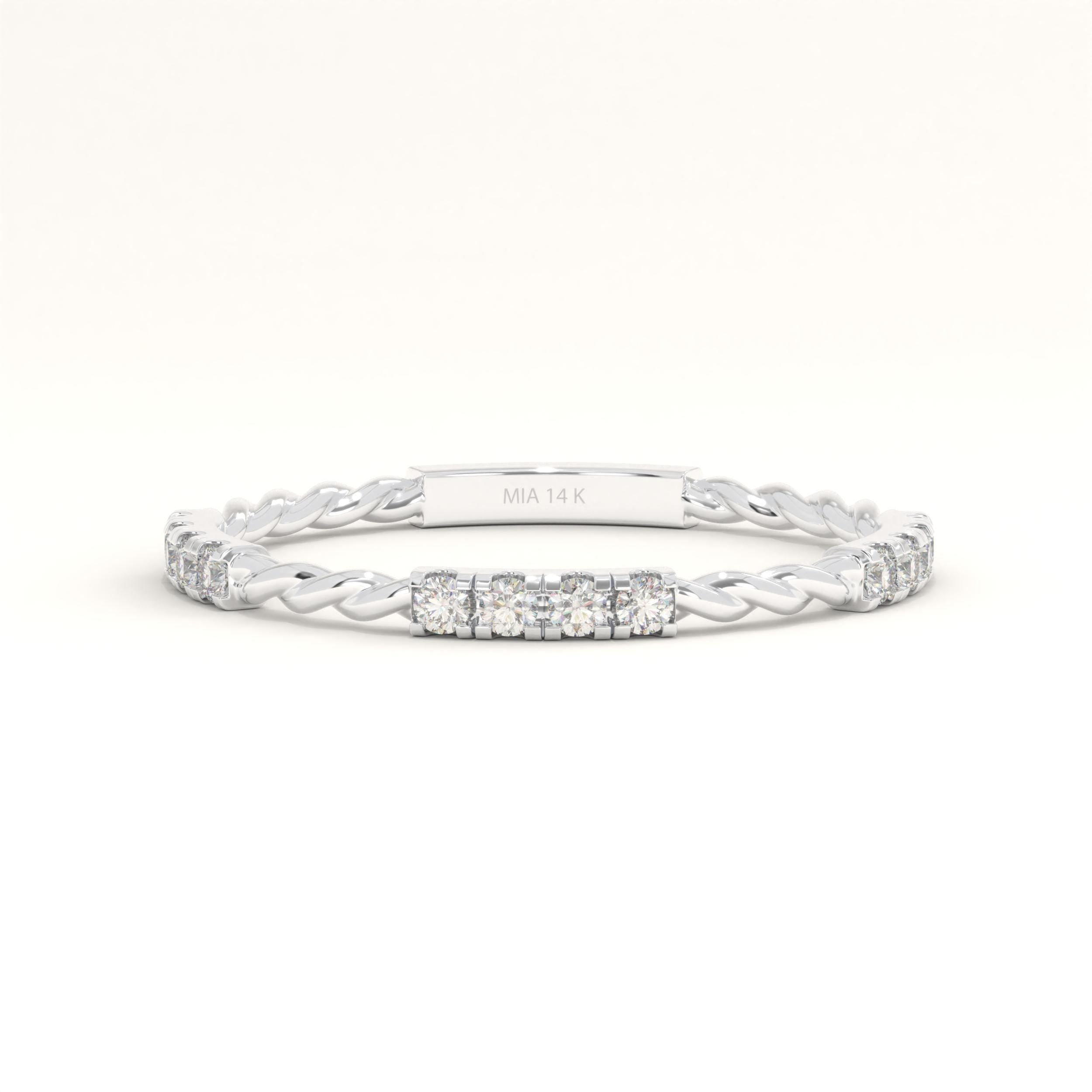 Twisted Gold Ring With Cubic Zirconia