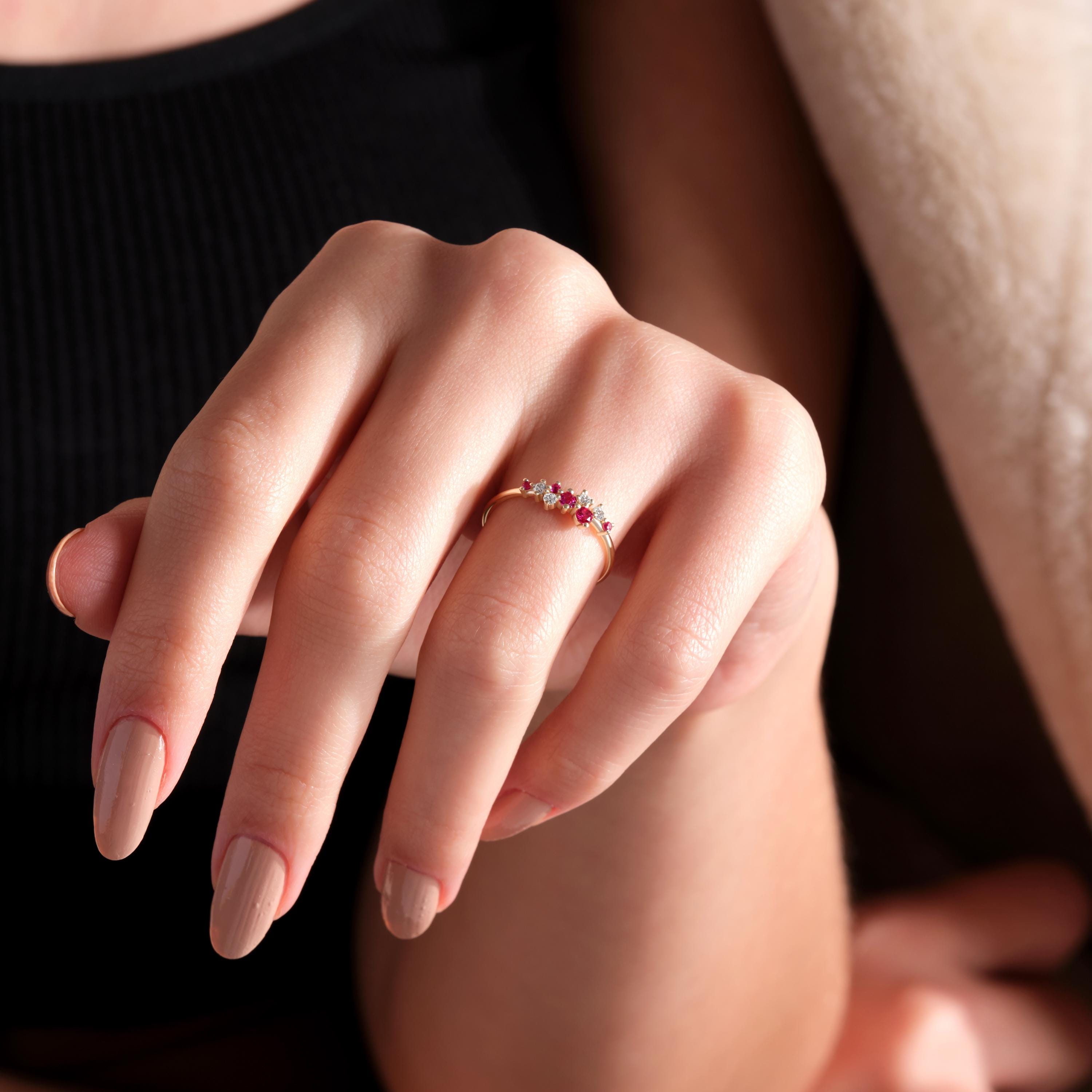 Ruby Birthstone Ring Personalized Gemstone Band