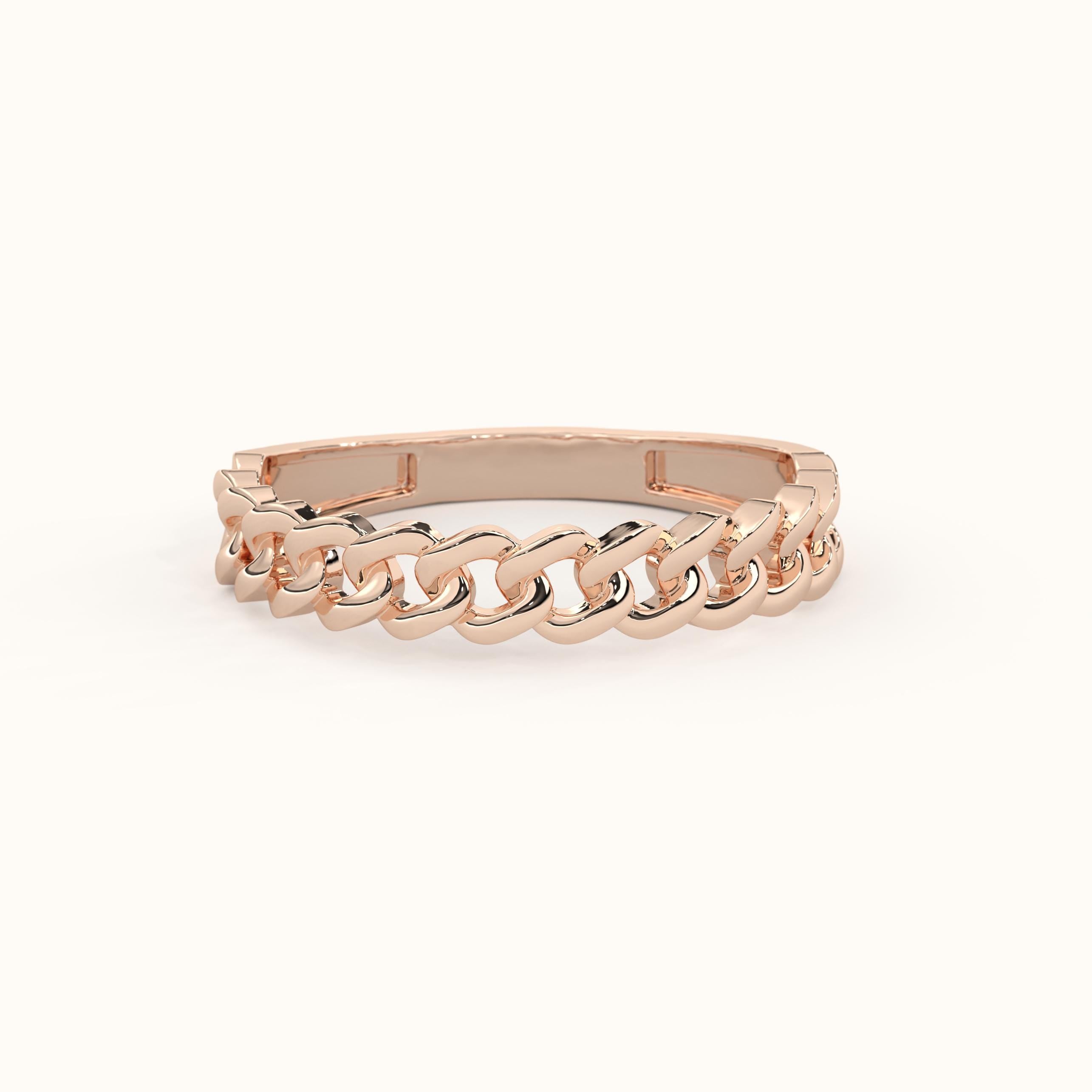 Solid Gold Half Eternity Chain Ring