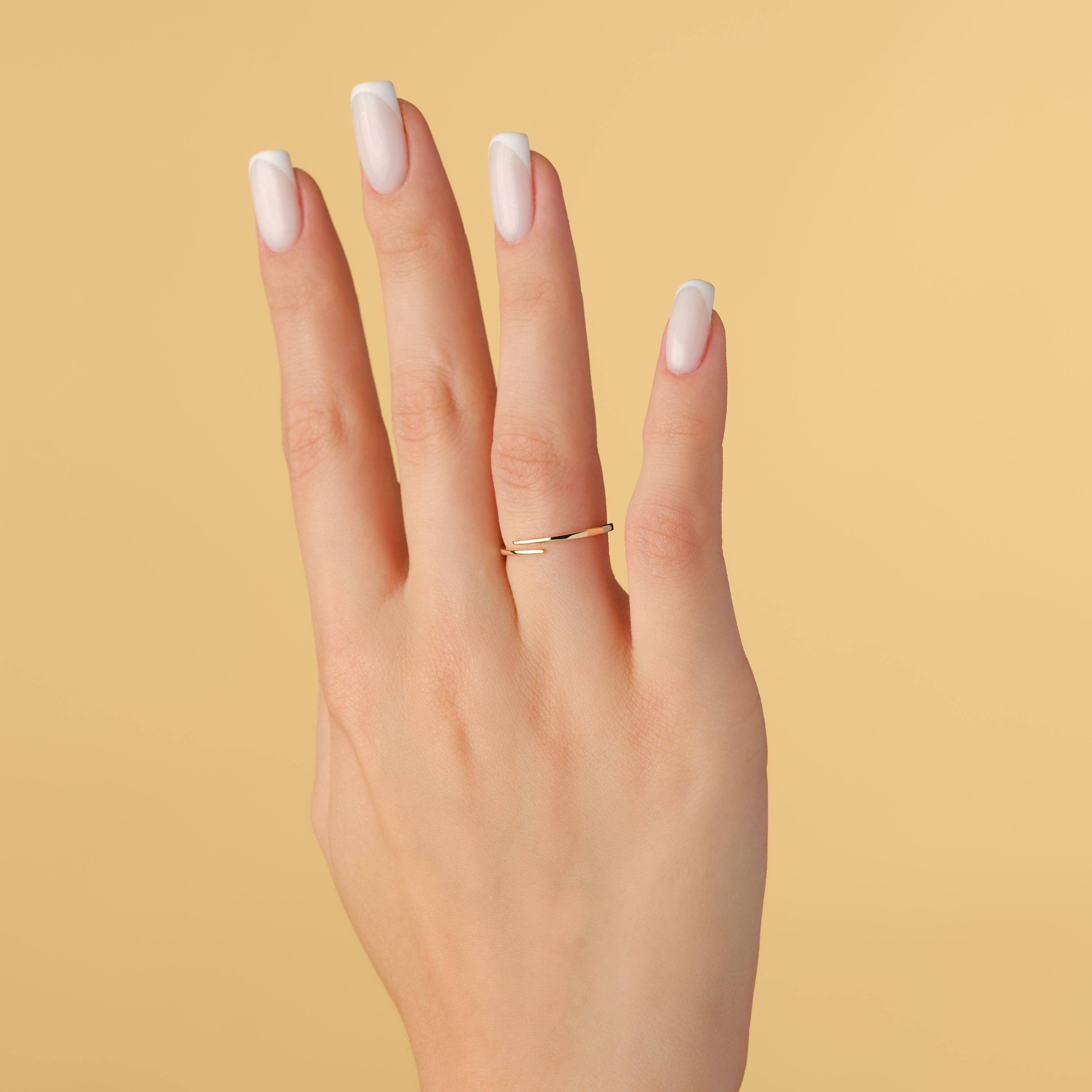 14k Gold Wrap Ring Minimalist Spiral Band