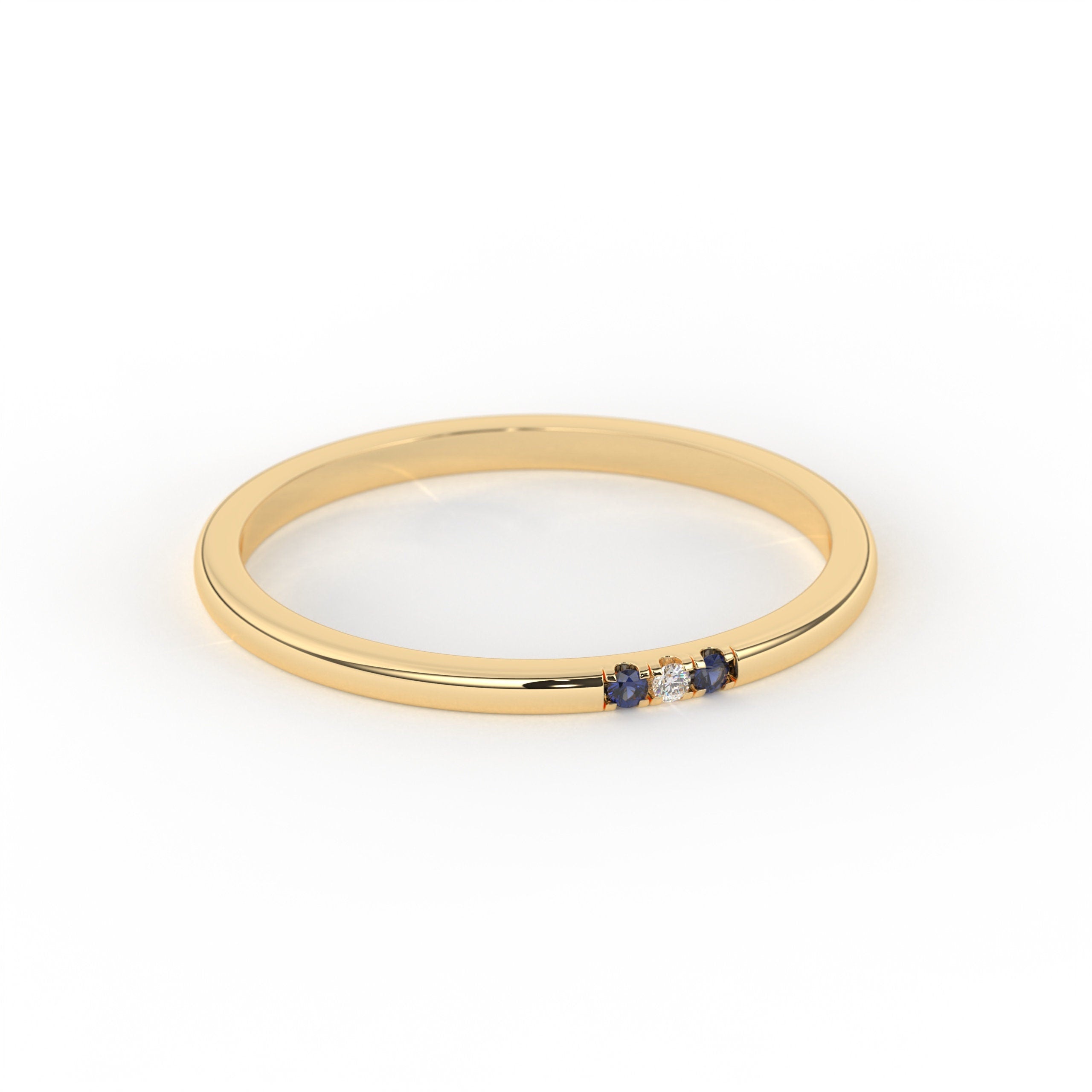 Solid Gold Minimalist Birthstone Ring