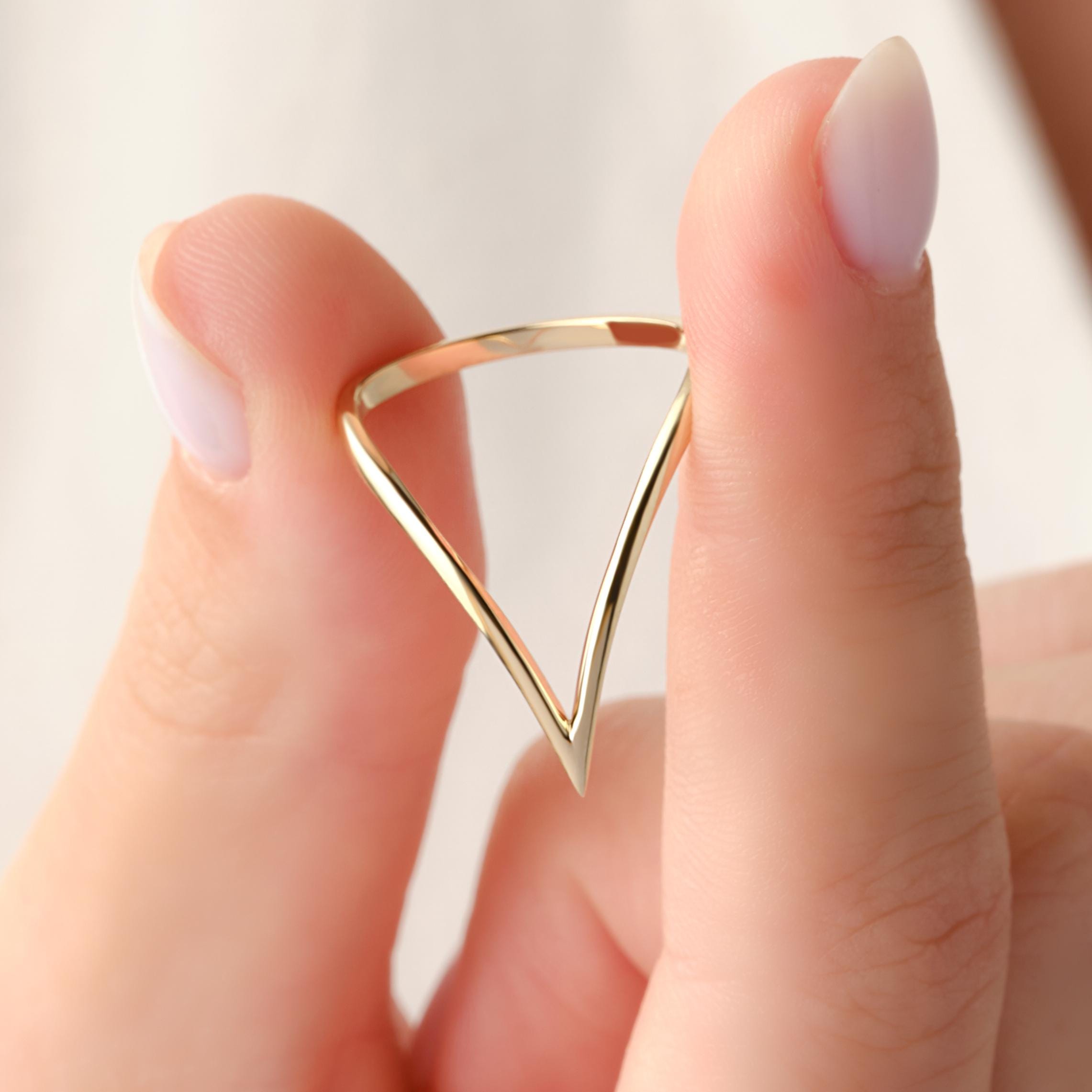 V Shaped Gold Ring