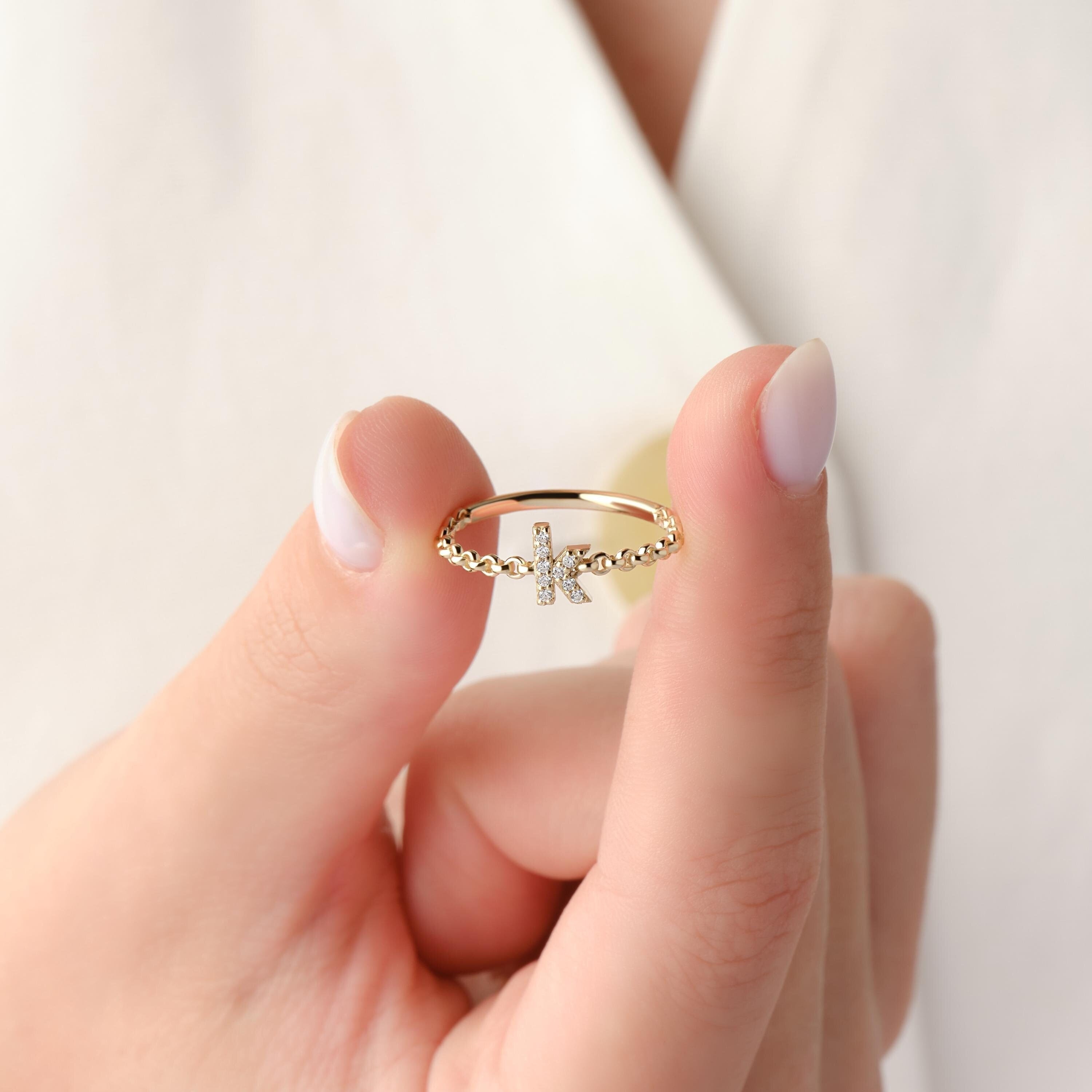 diamond initial ring