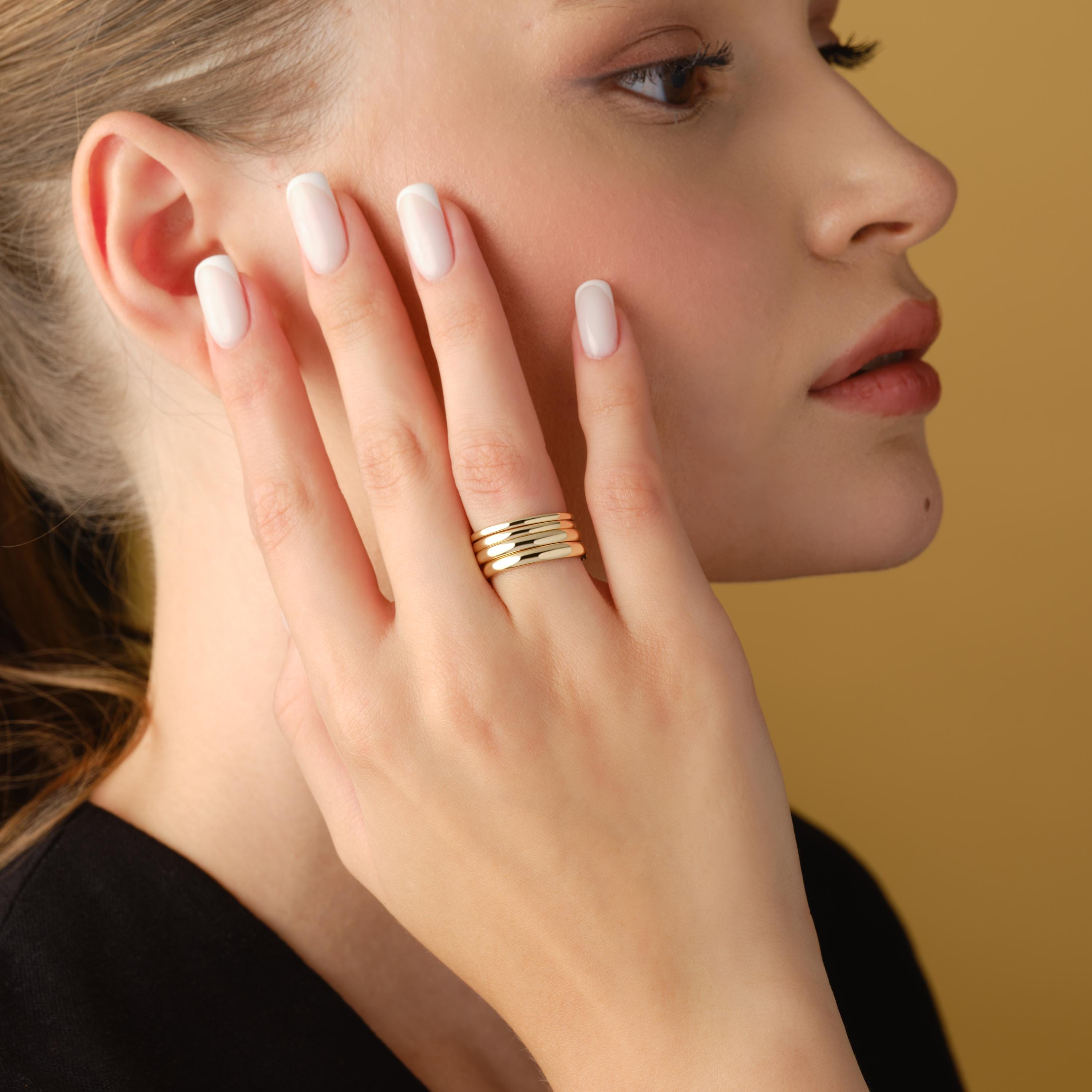 Solid Gold Wedding Band Comfort Fit Unisex Ring