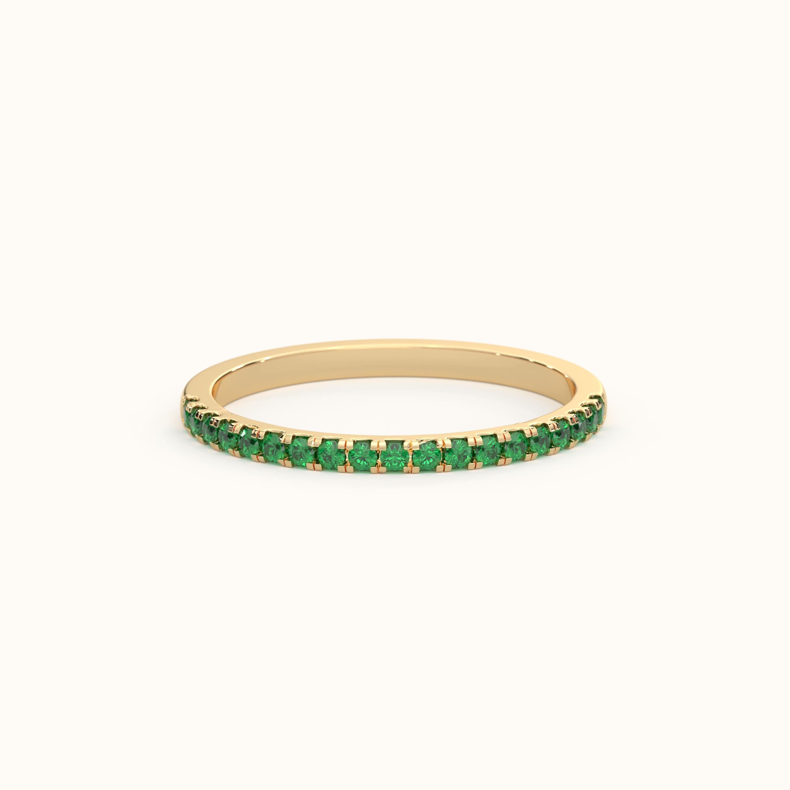 Personalized Birthstone Emerald Stacking Ring