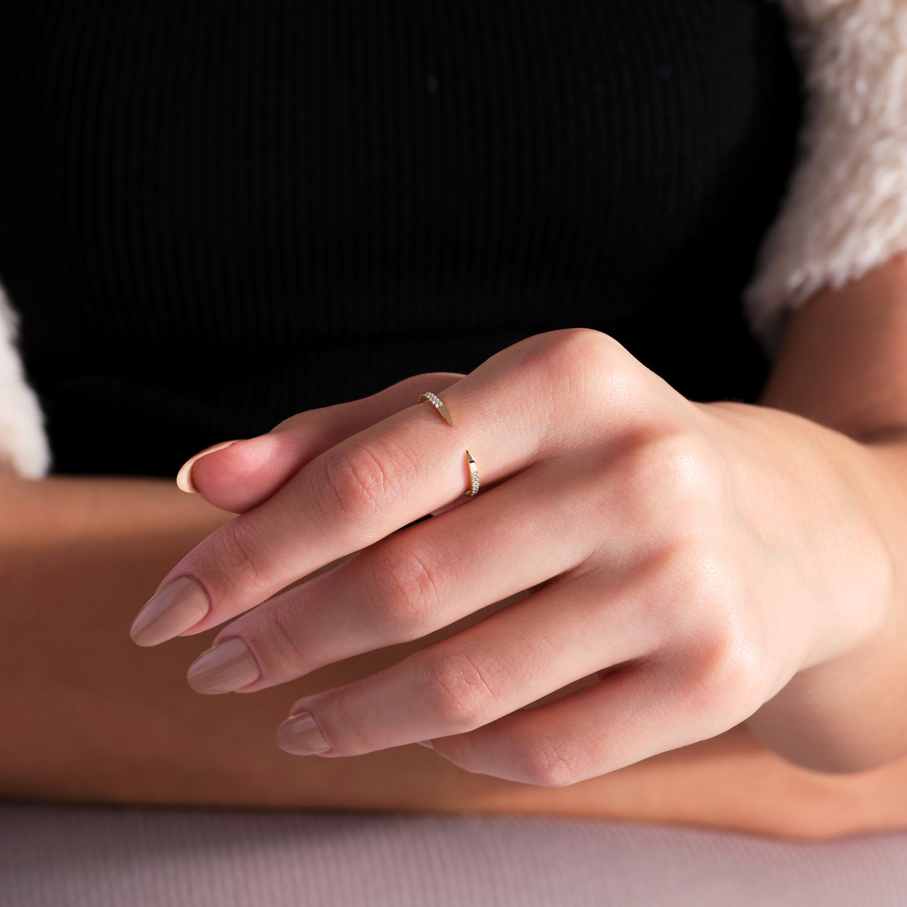 Solid Gold Open Claw Ring