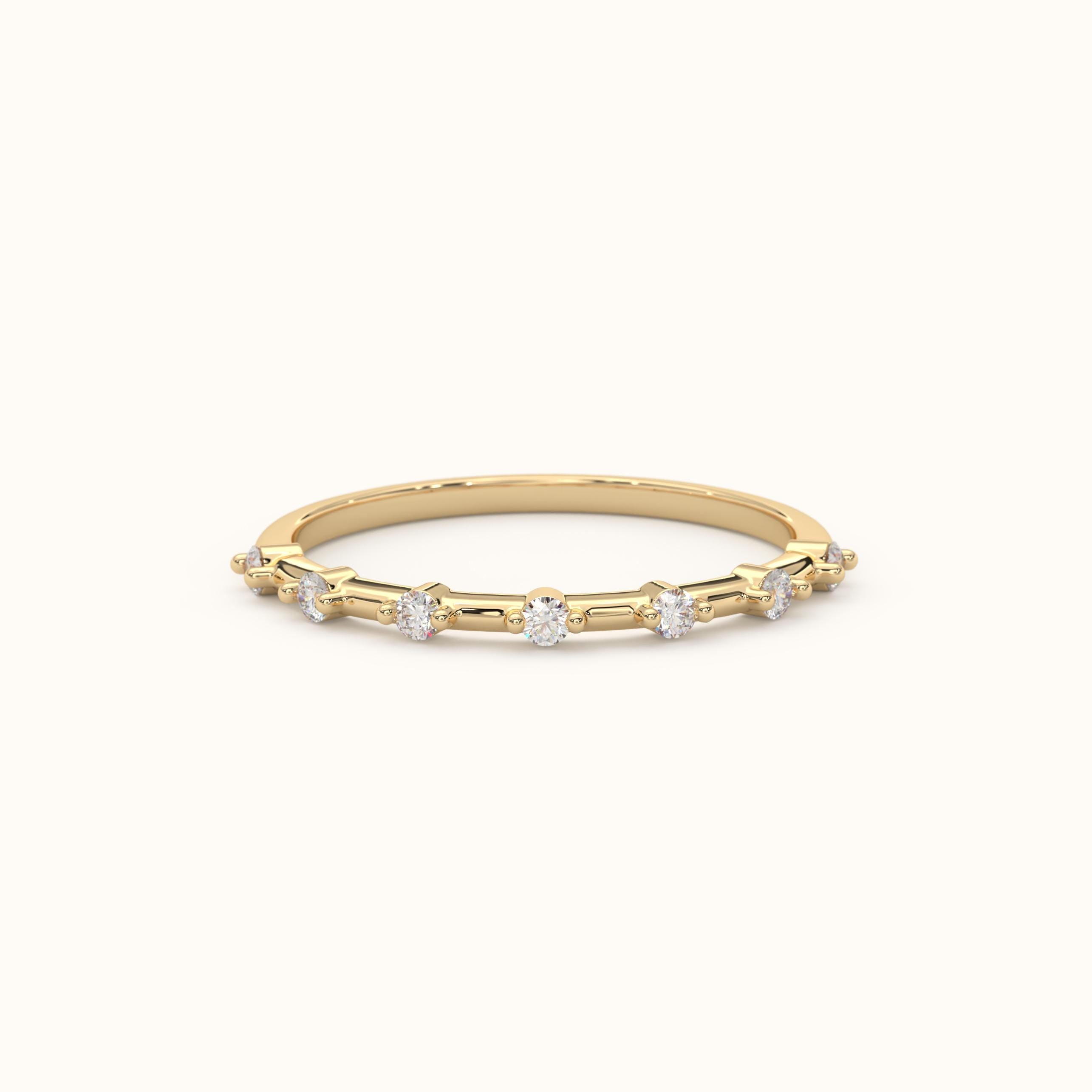 Solid Gold Petite Diamond Ring
