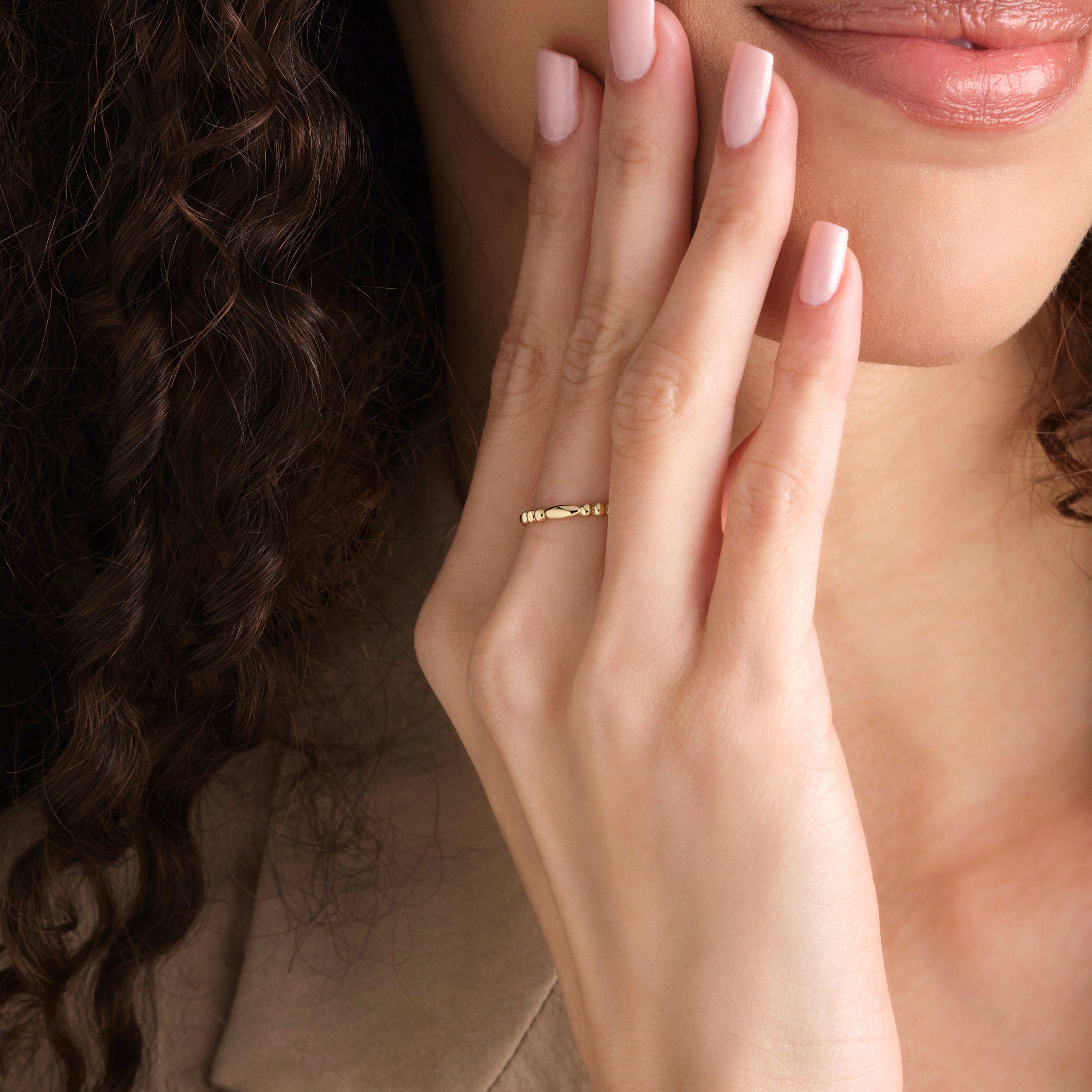 Solid Gold Marquise Wedding Ring