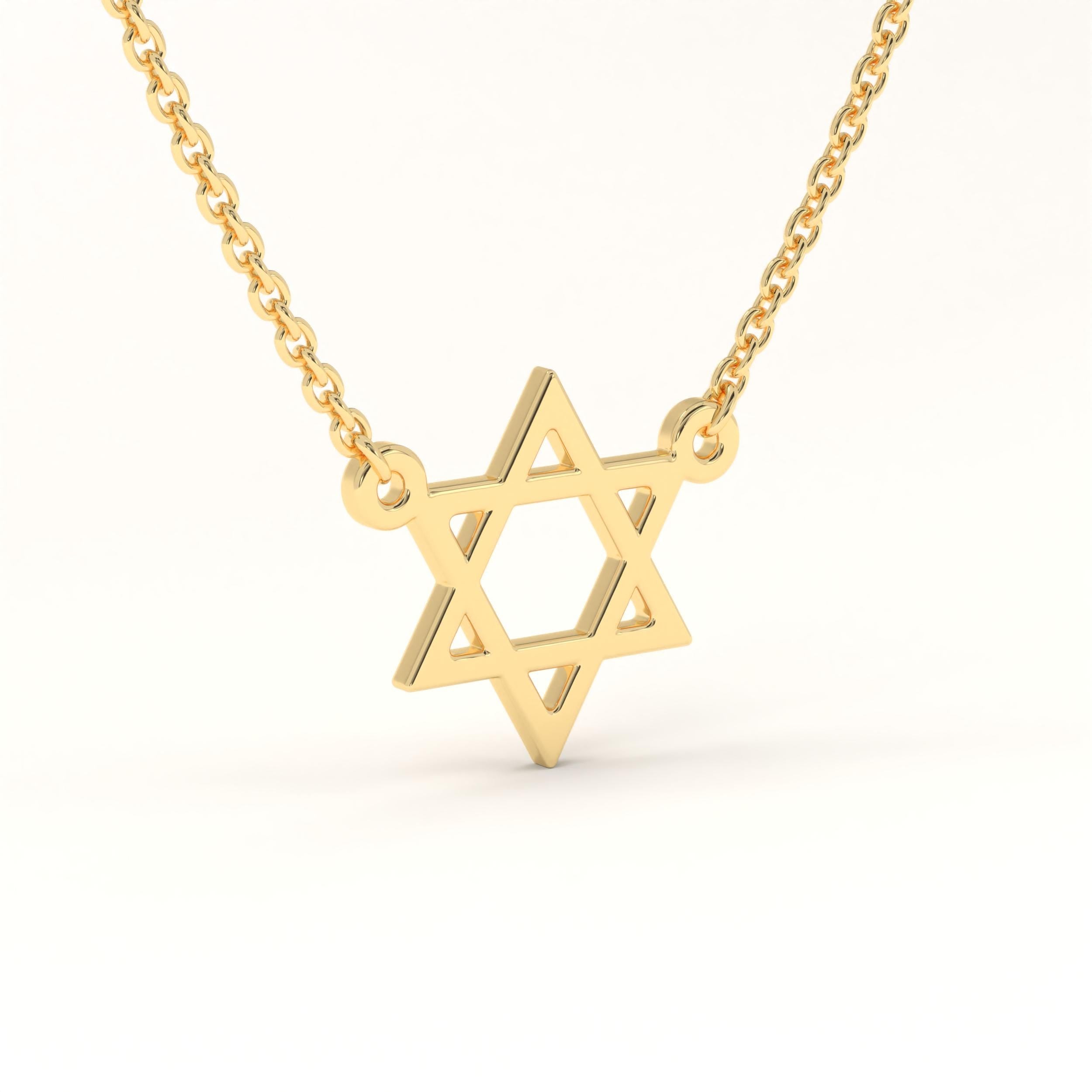 Star of David Necklace Solid Gold Pendant Dainty Jewish Jewelry