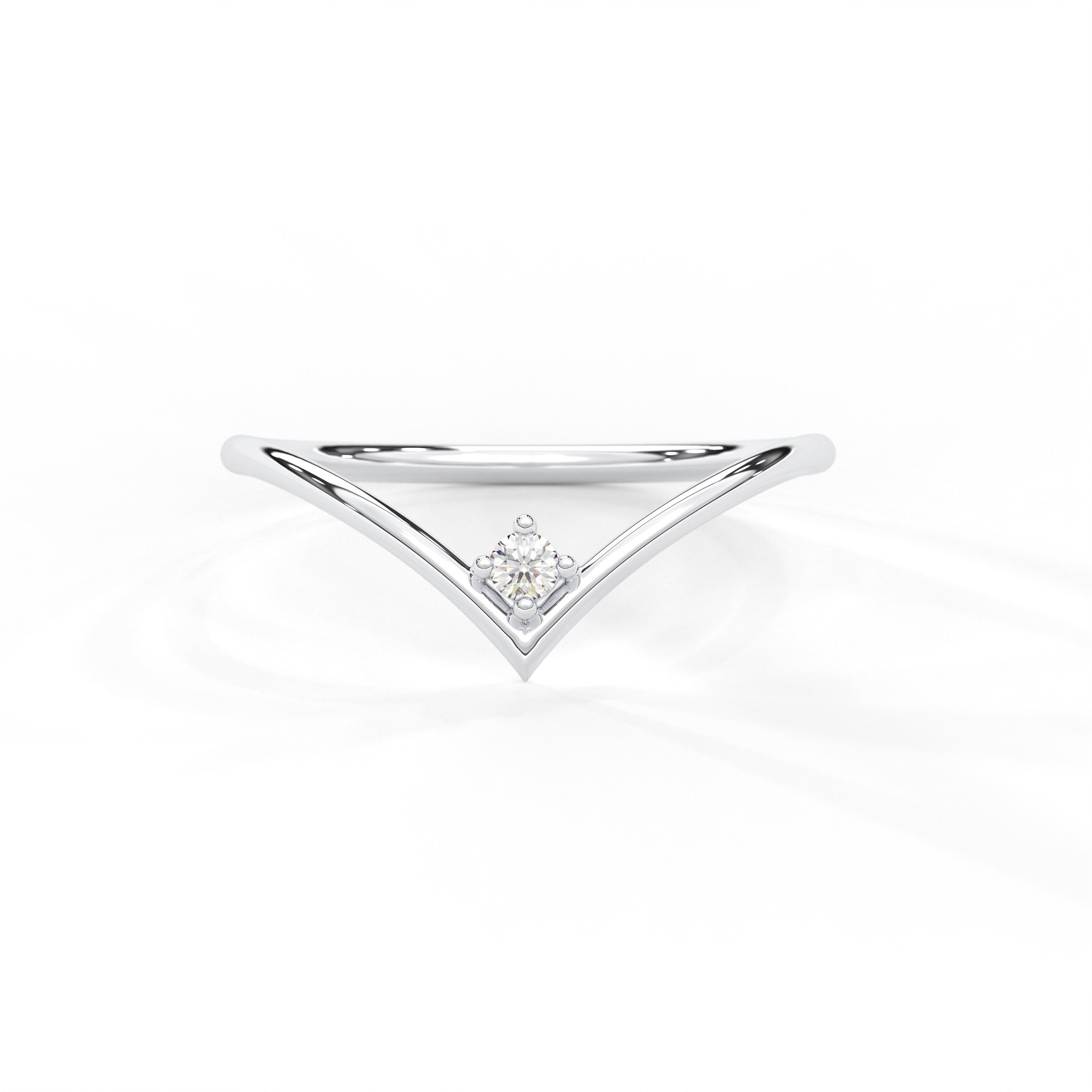 Solid Gold Chevron Wedding Band