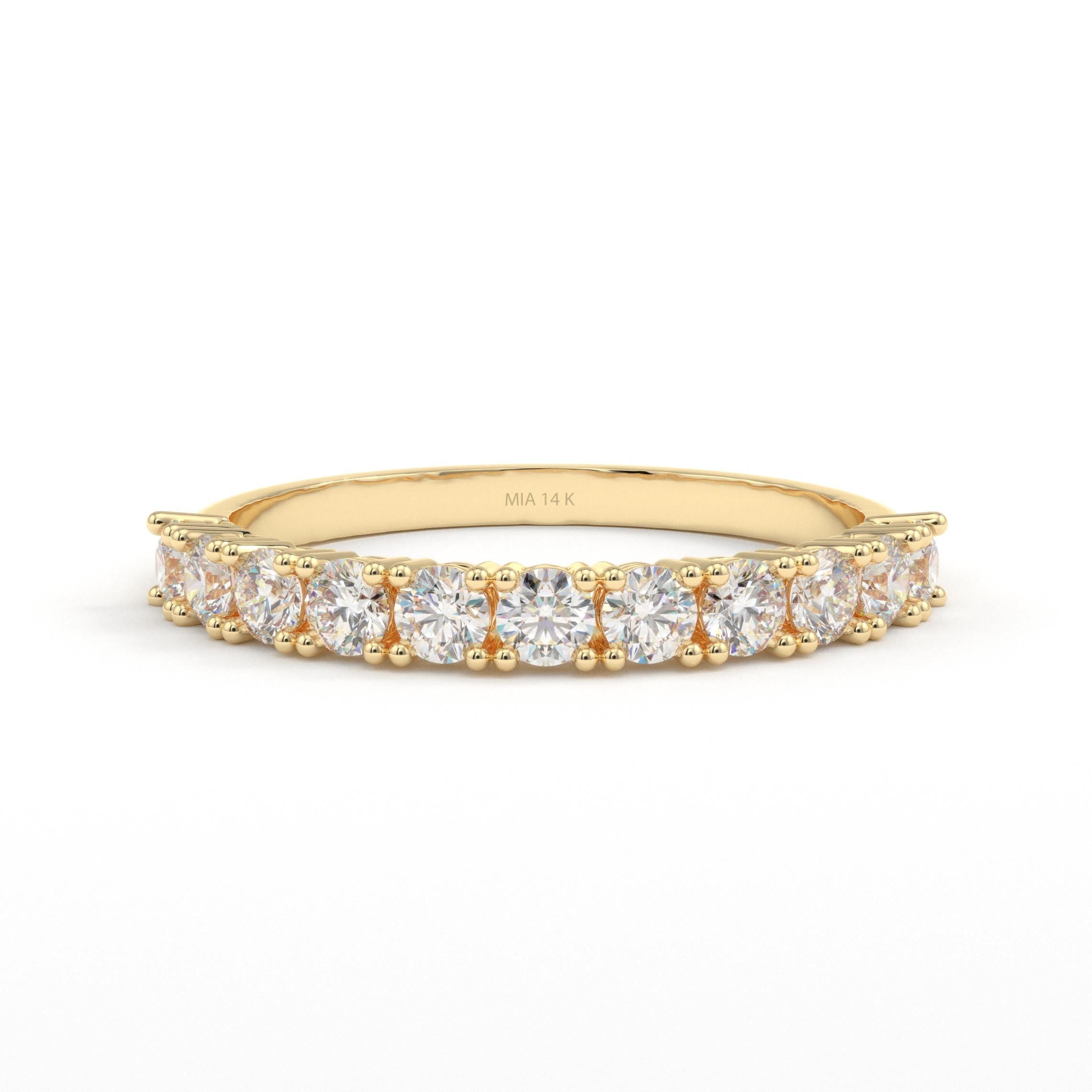 Prong Set CZ Diamond Half Eternity Band