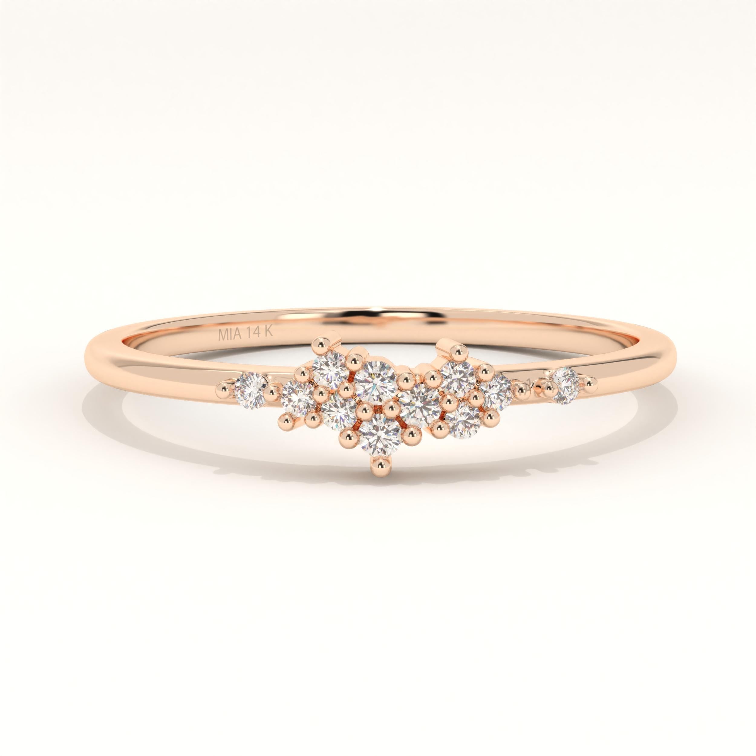 Solid Gold Cluster Ring