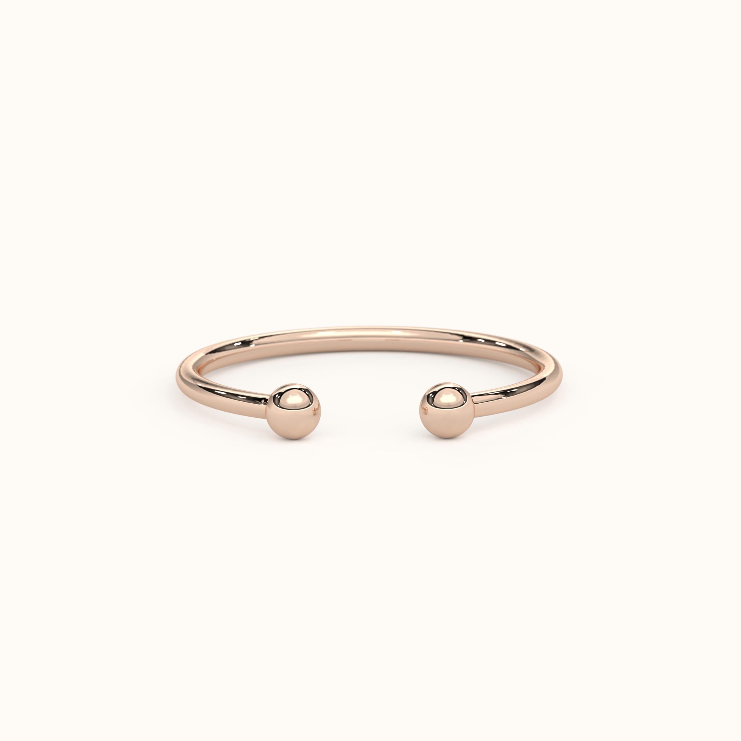 Adjustable Open Cuff Solid Gold Ring
