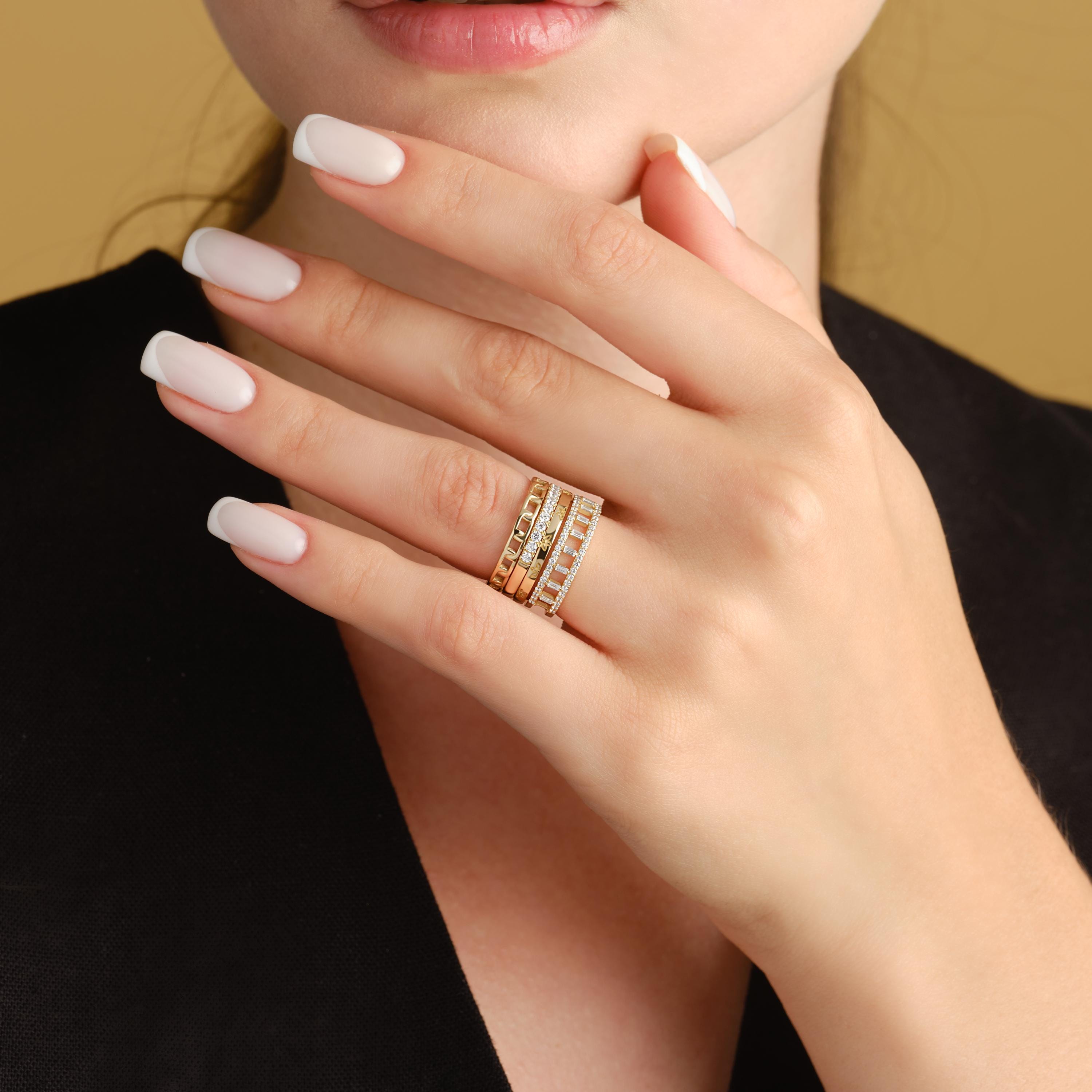 Solid Gold Floral Band Solid Gold Ring Comfort Fit