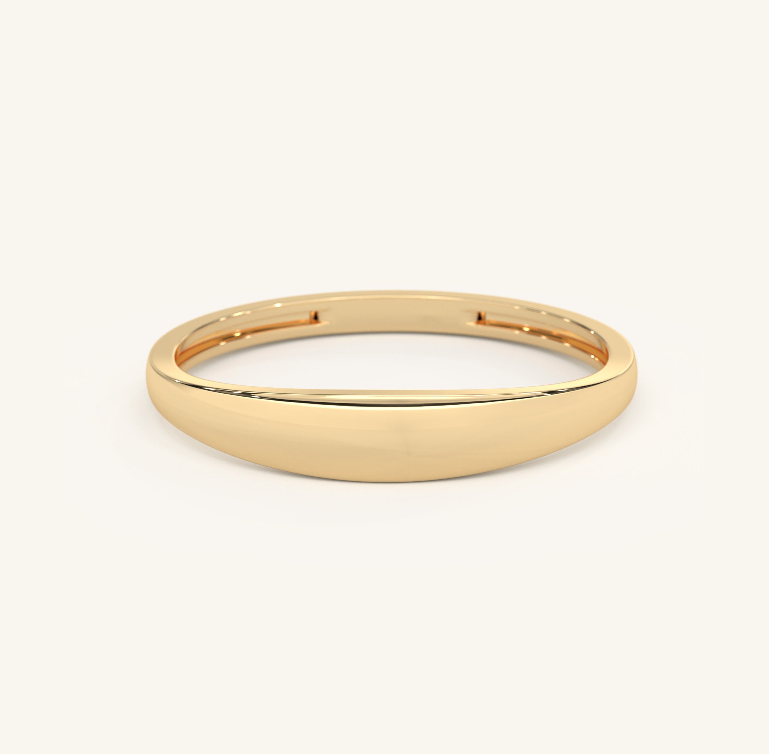 Engraved Gold Ring Custom Thin Stackable Band