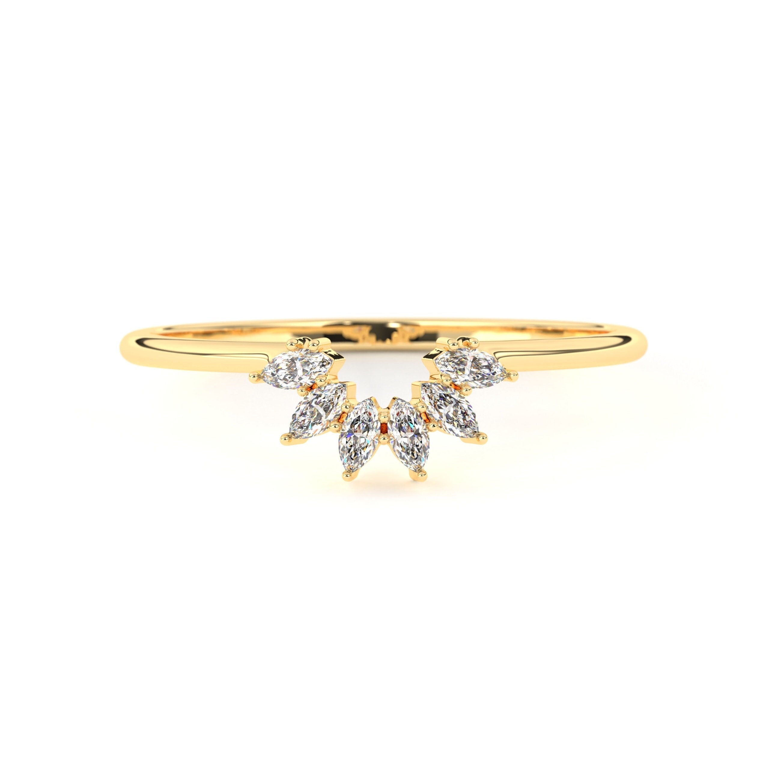 Solid Gold Marquise Cut Vintage Ring