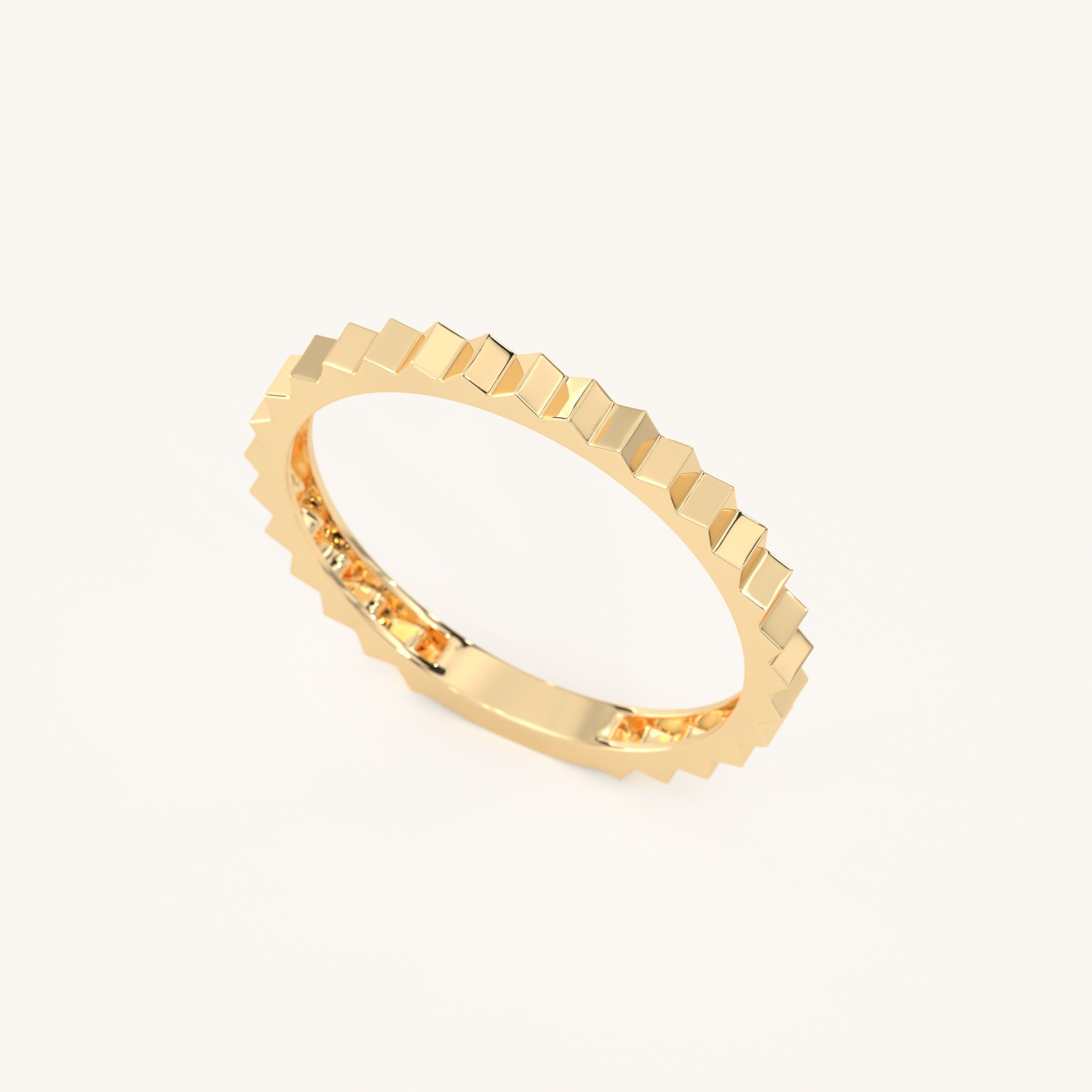 Solid Gold Textured Ring