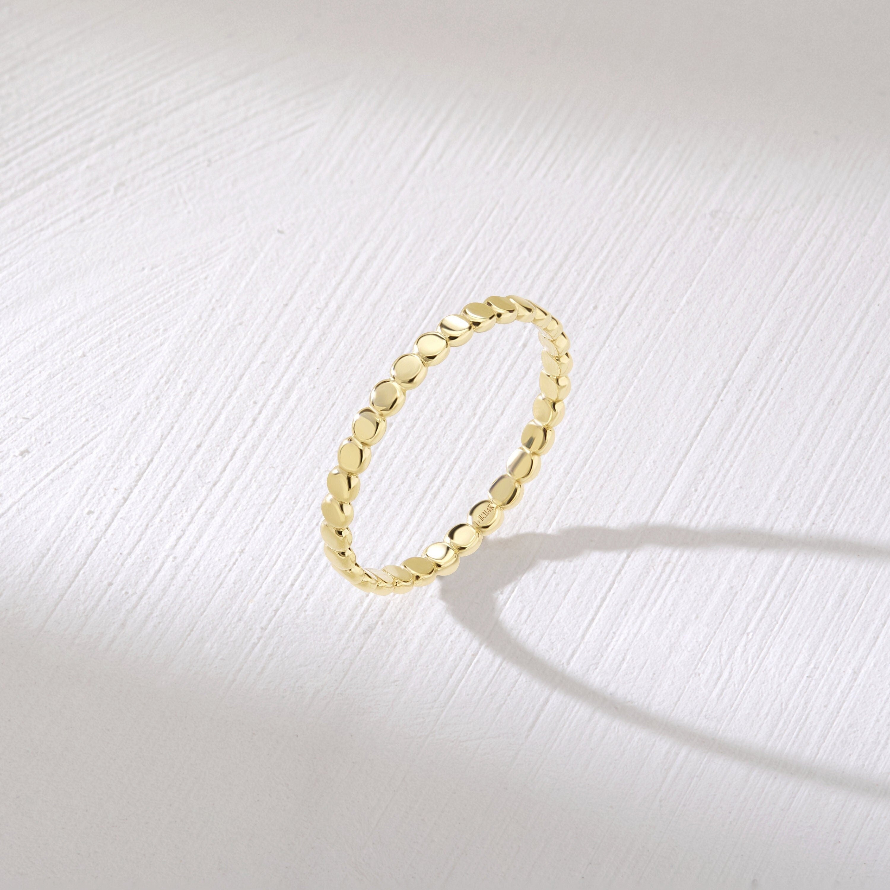 Solid Gold Wedding Band Dainty Minimalist Stacking Ring
