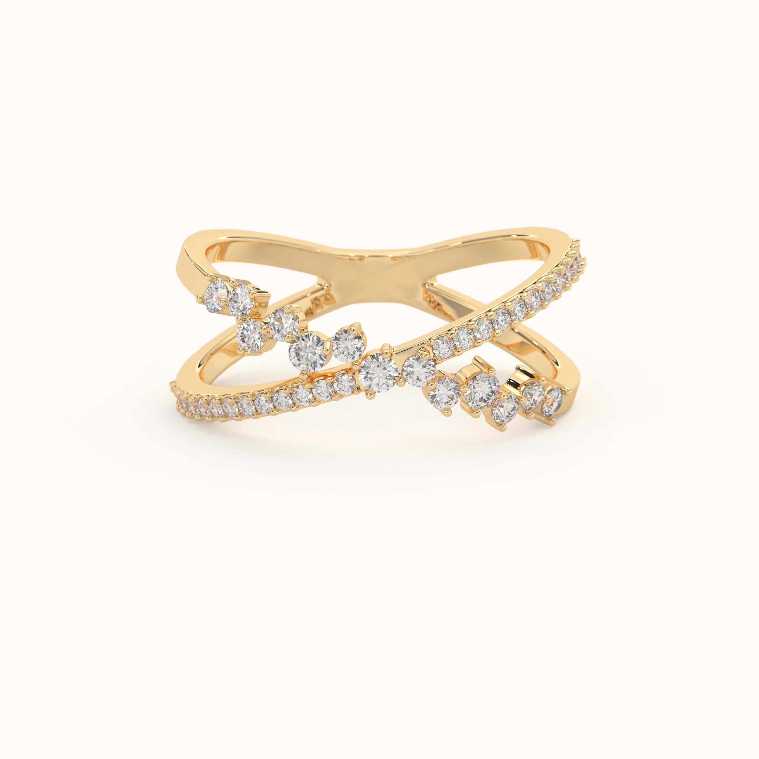 Criss Cross Diamond Ring