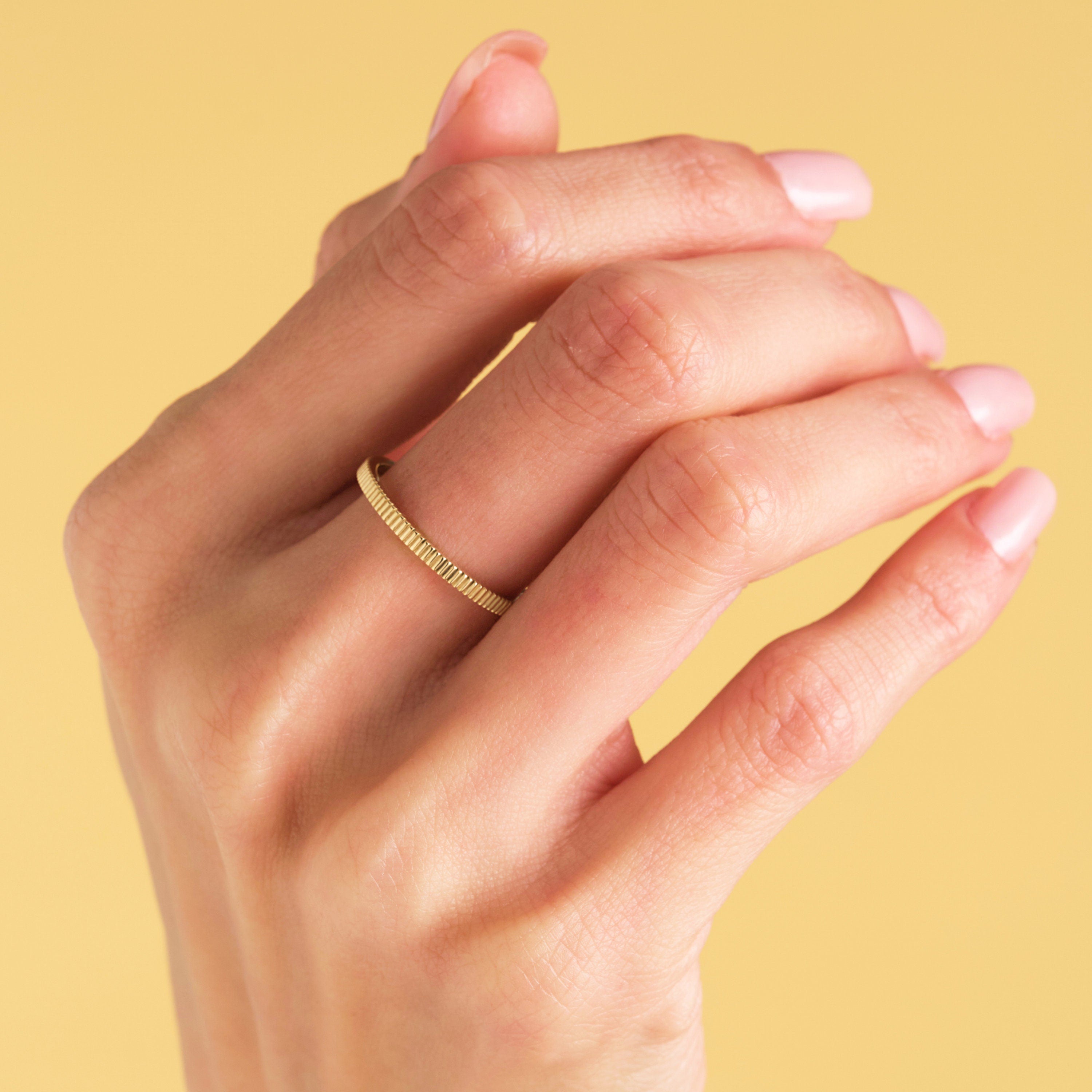 Solid Gold Wedding Band Minimalist Solid Ring