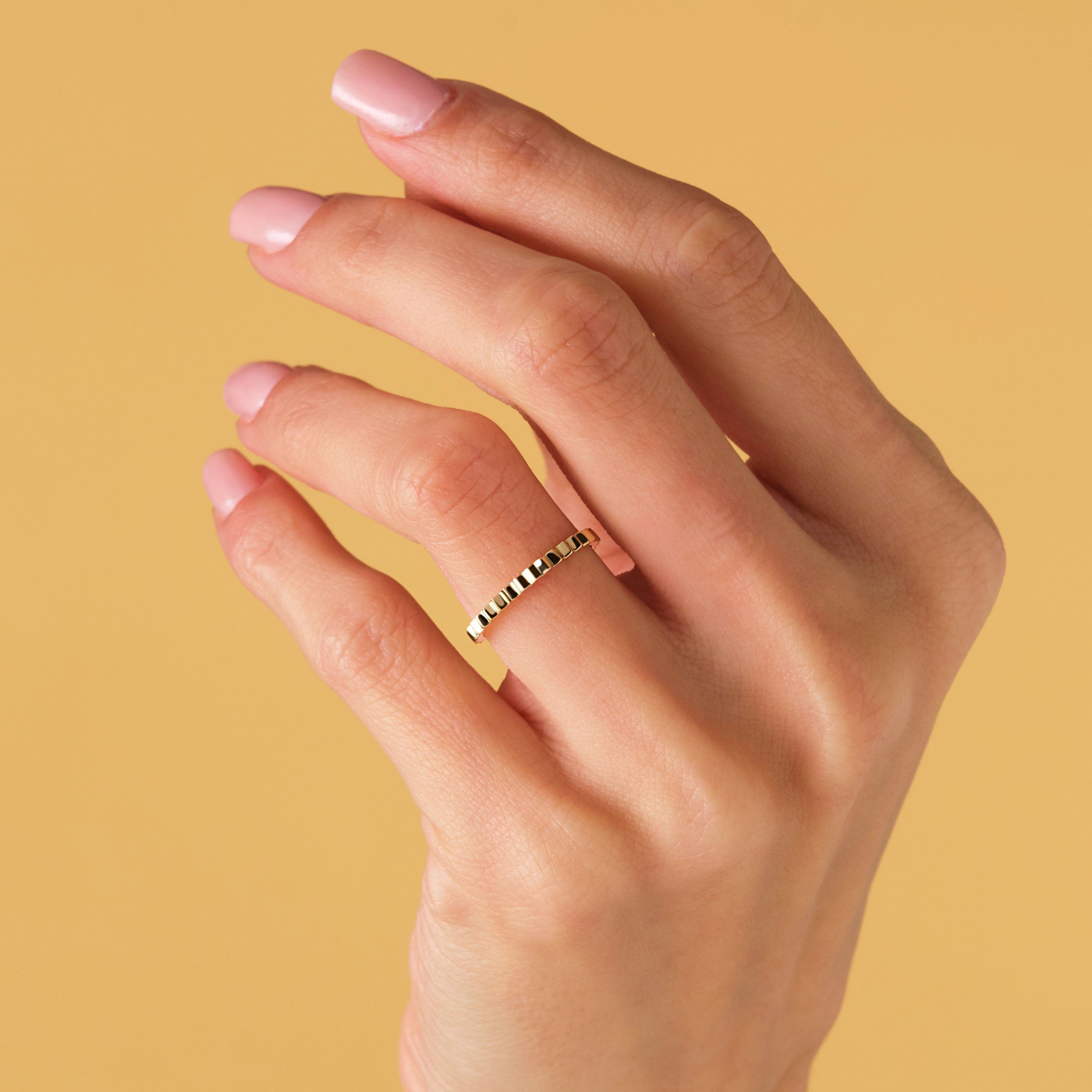 Solid Gold Textured Ring