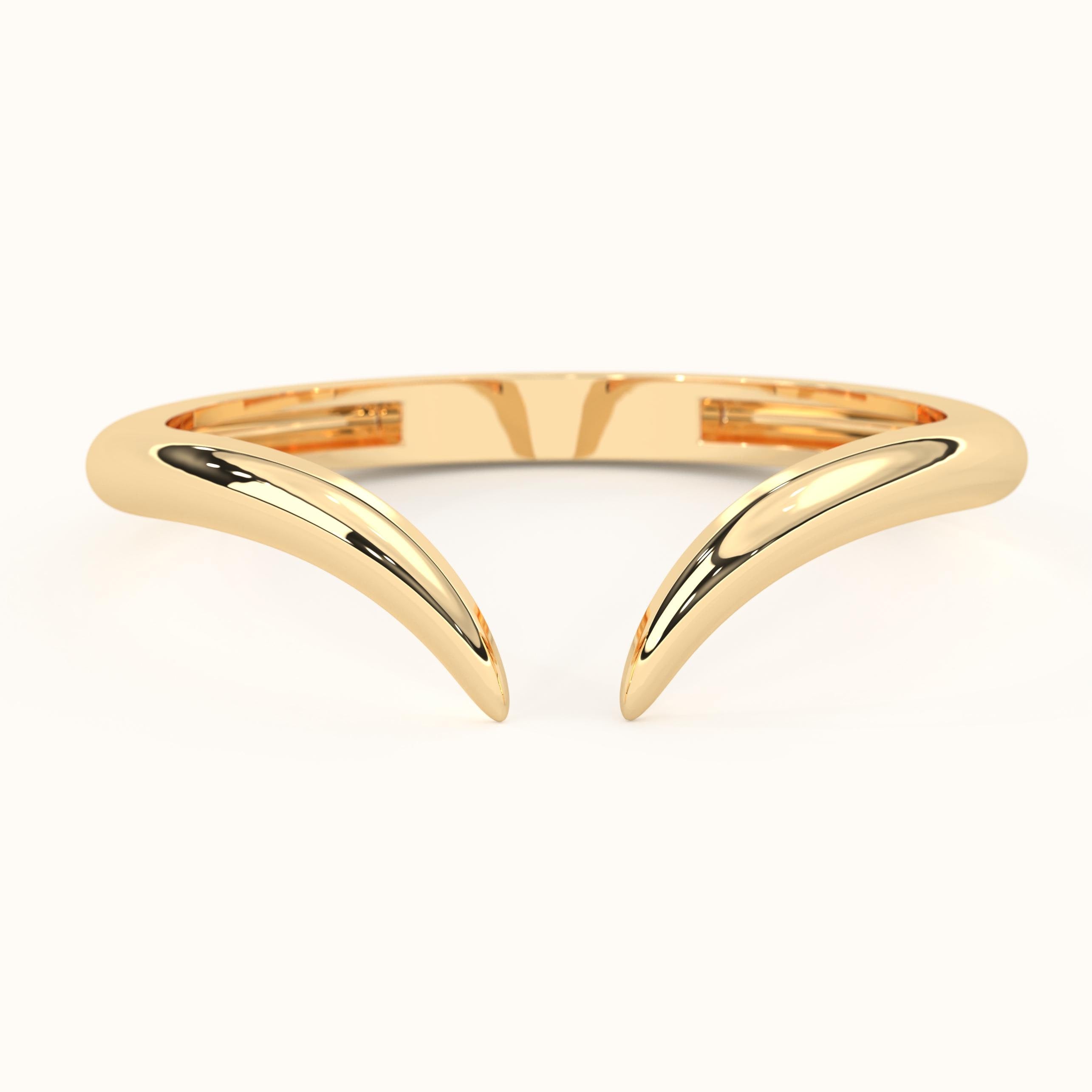 Gold Chevron Ring Comfortable Stacking Band