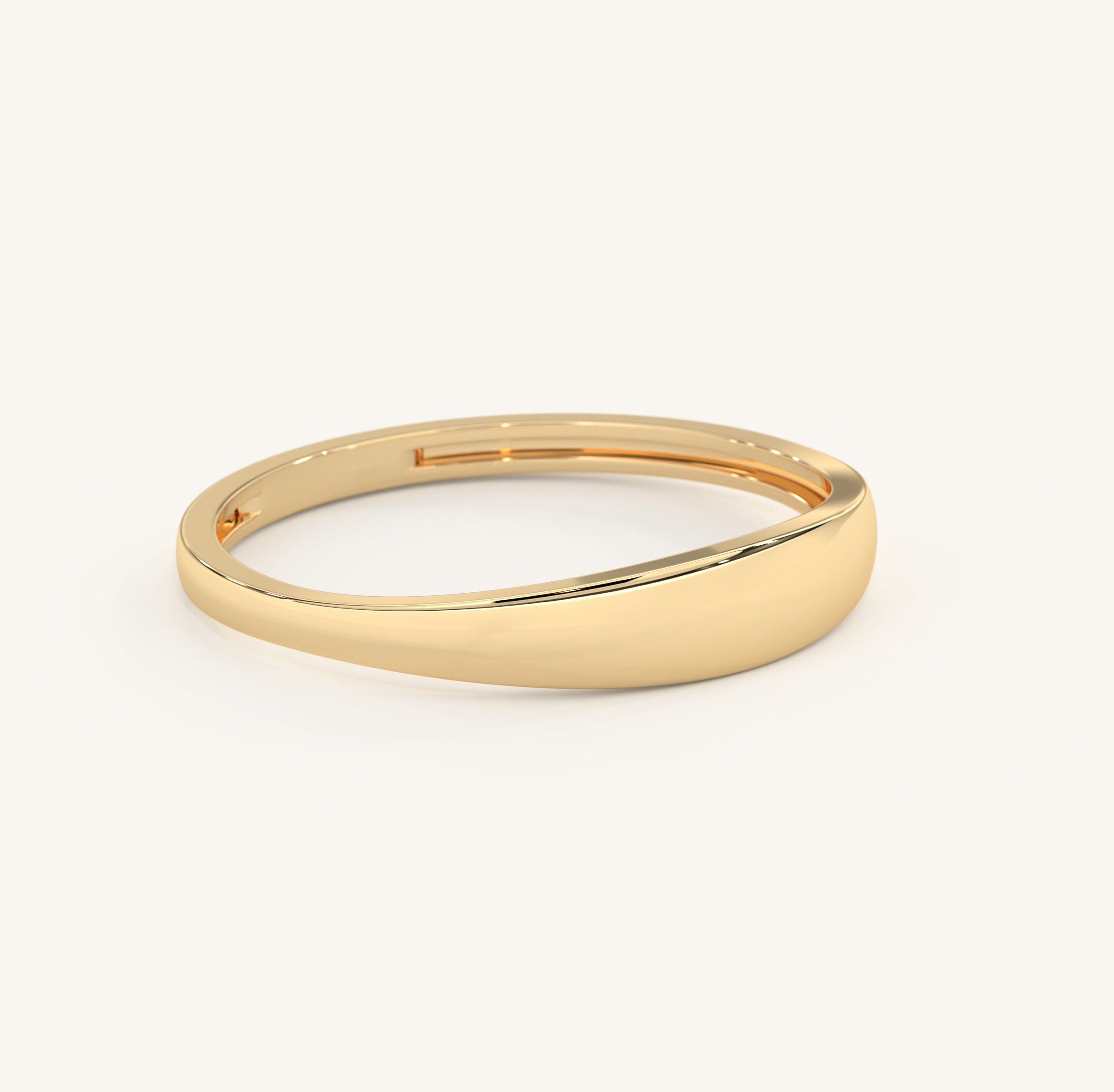 Engraved Gold Ring Custom Thin Stackable Band