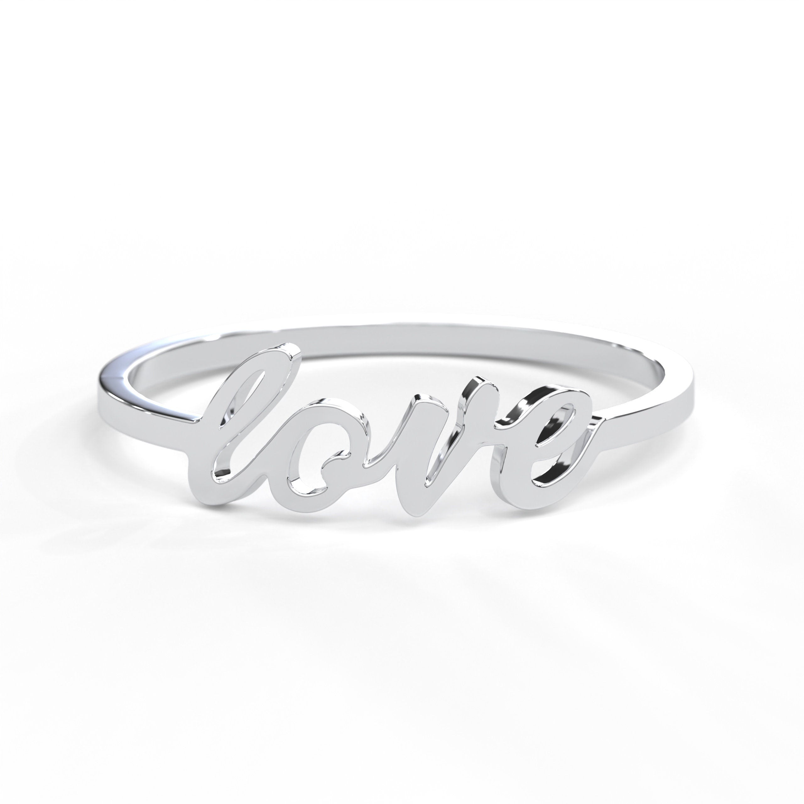 14K Gold Love Ring Handcrafted Solid Band