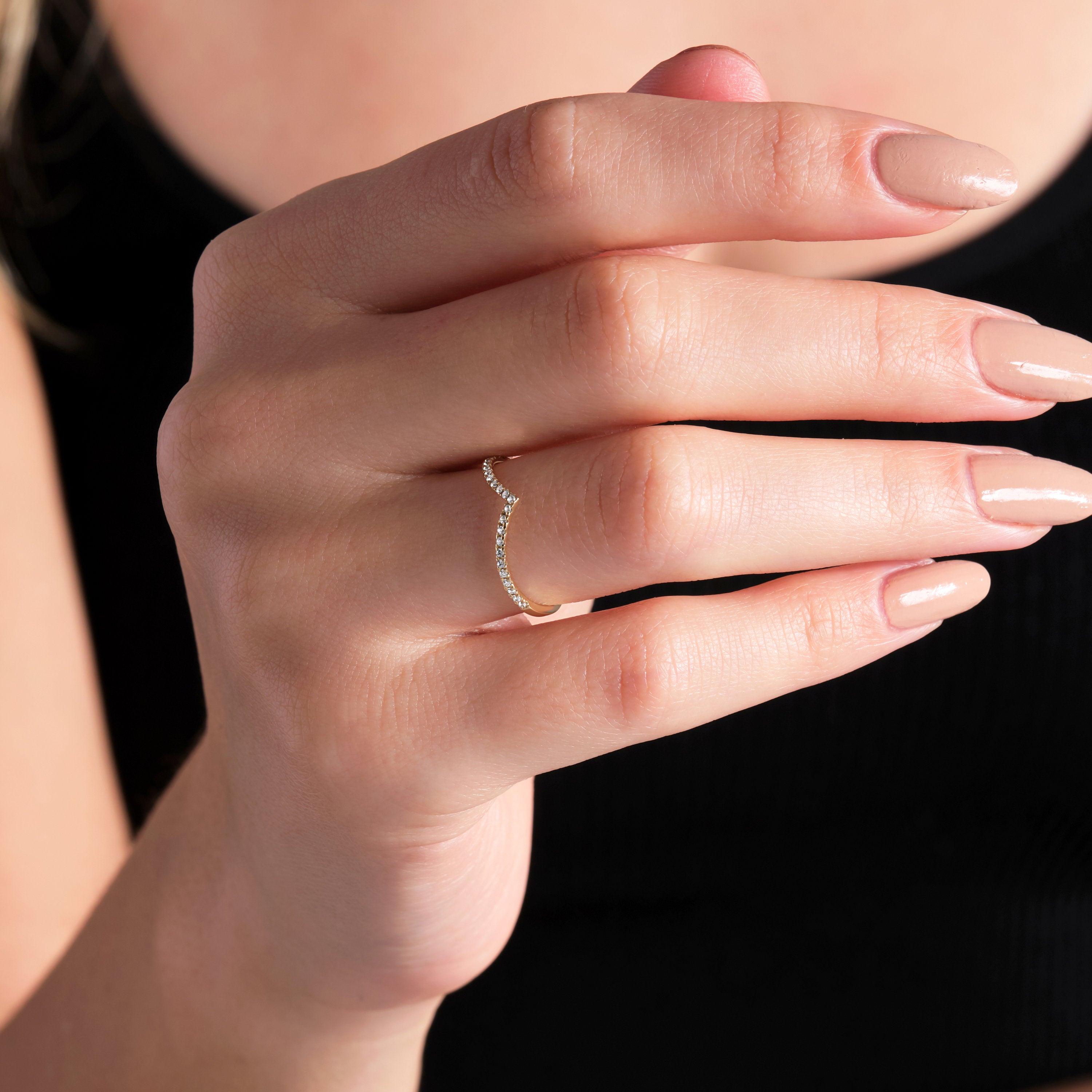 Solid Gold Chevron Ring