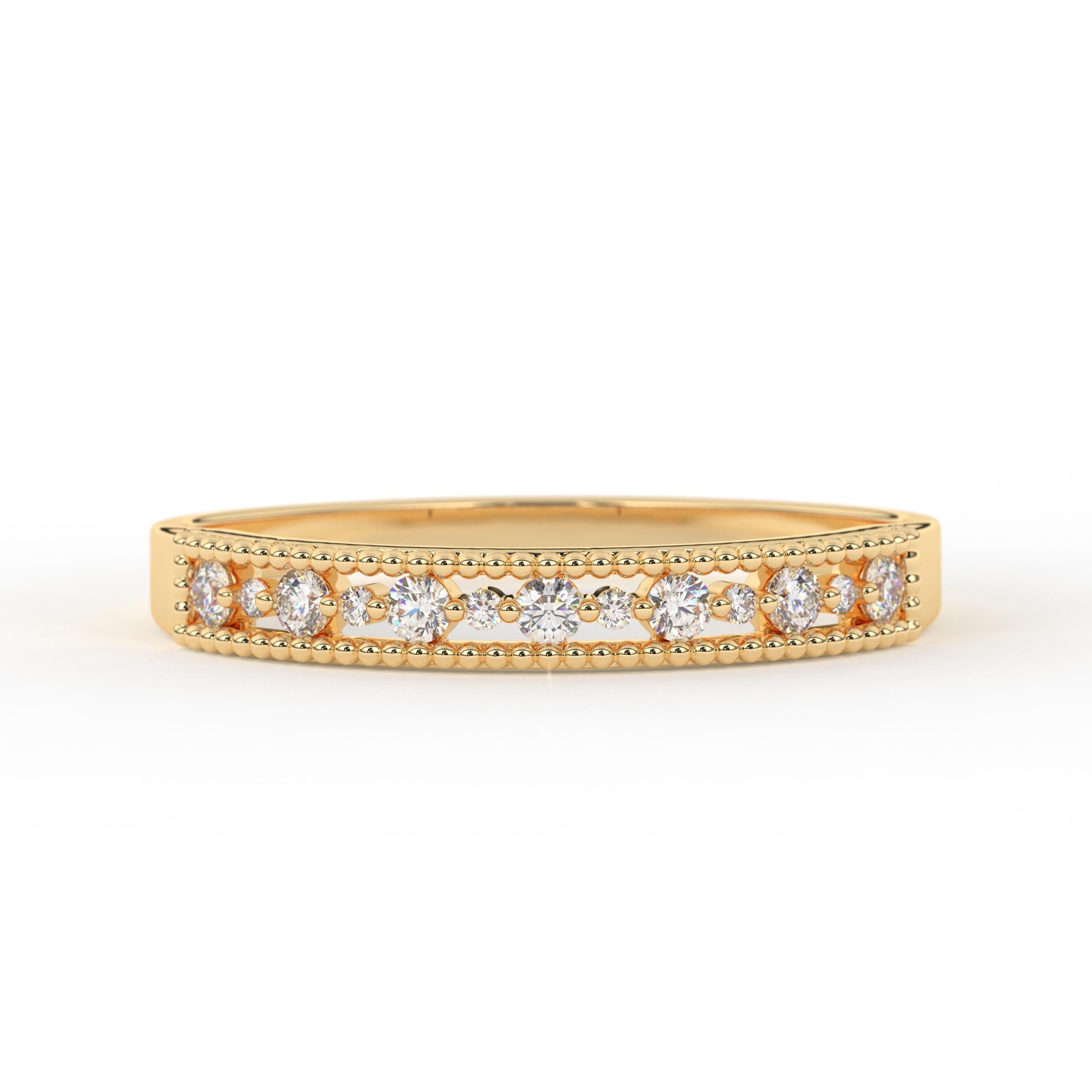 Milgrain Diamond Band