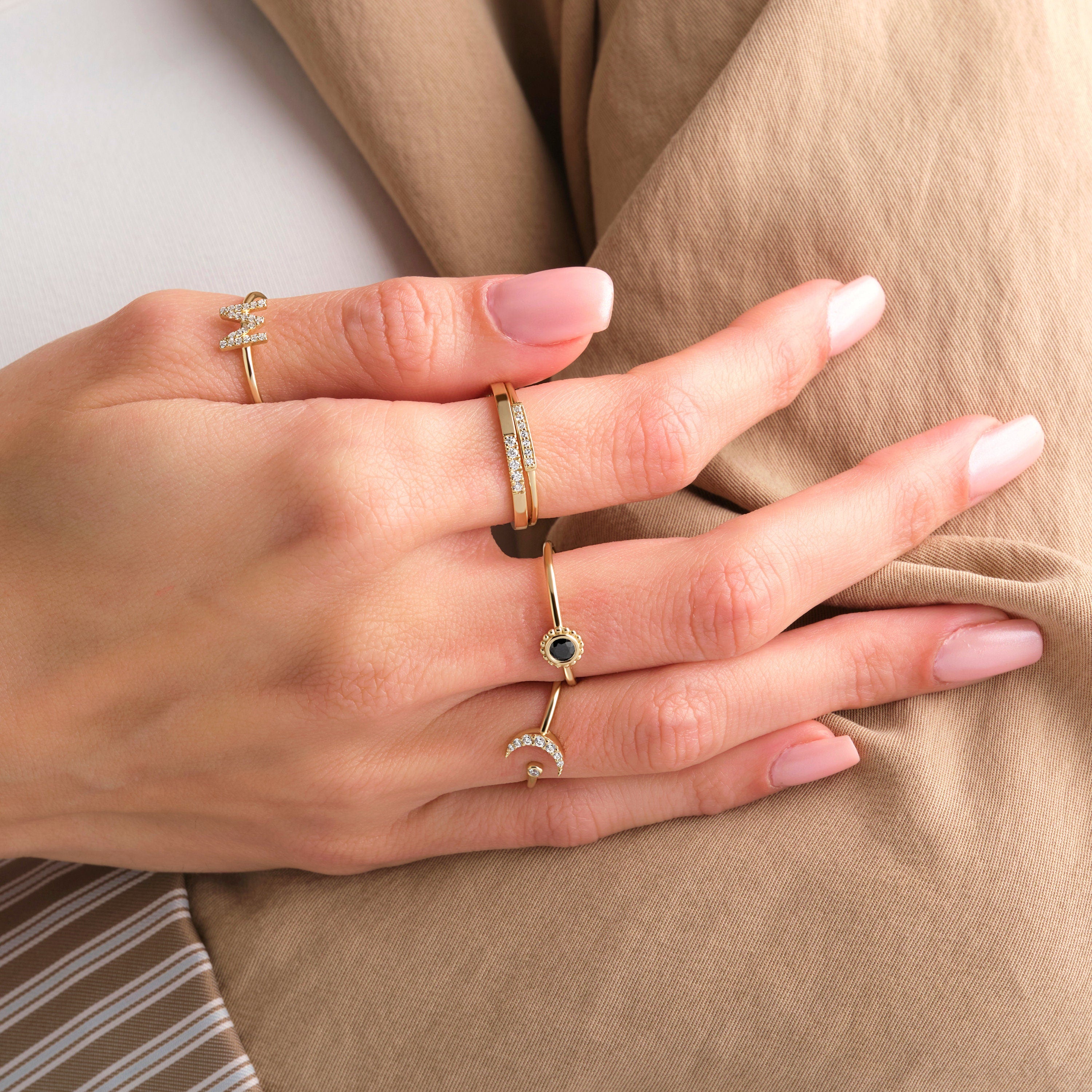 Custom Diamond Letter Ring