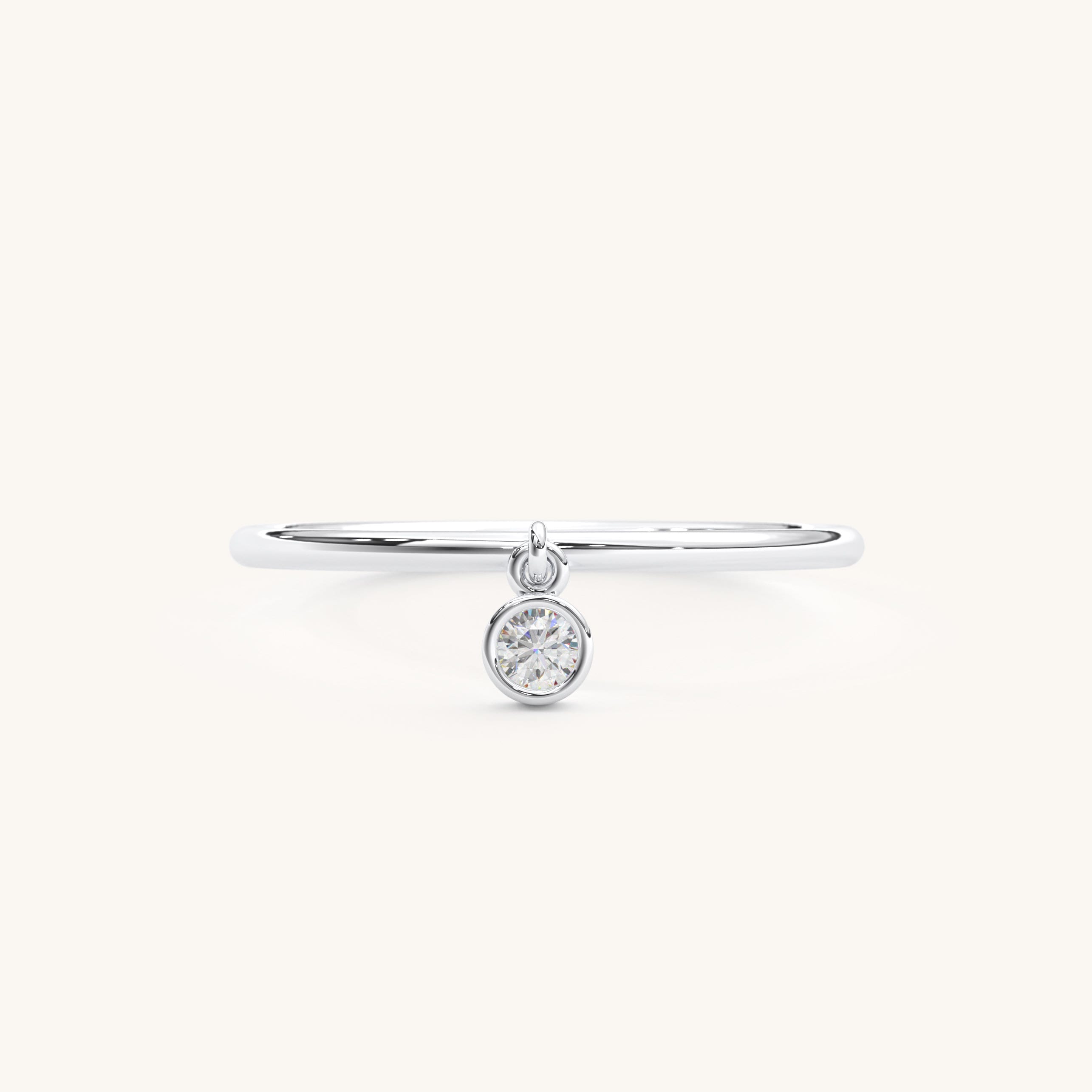 Solitaire Diamond Ring Minimalist Gold Band Dangle Style