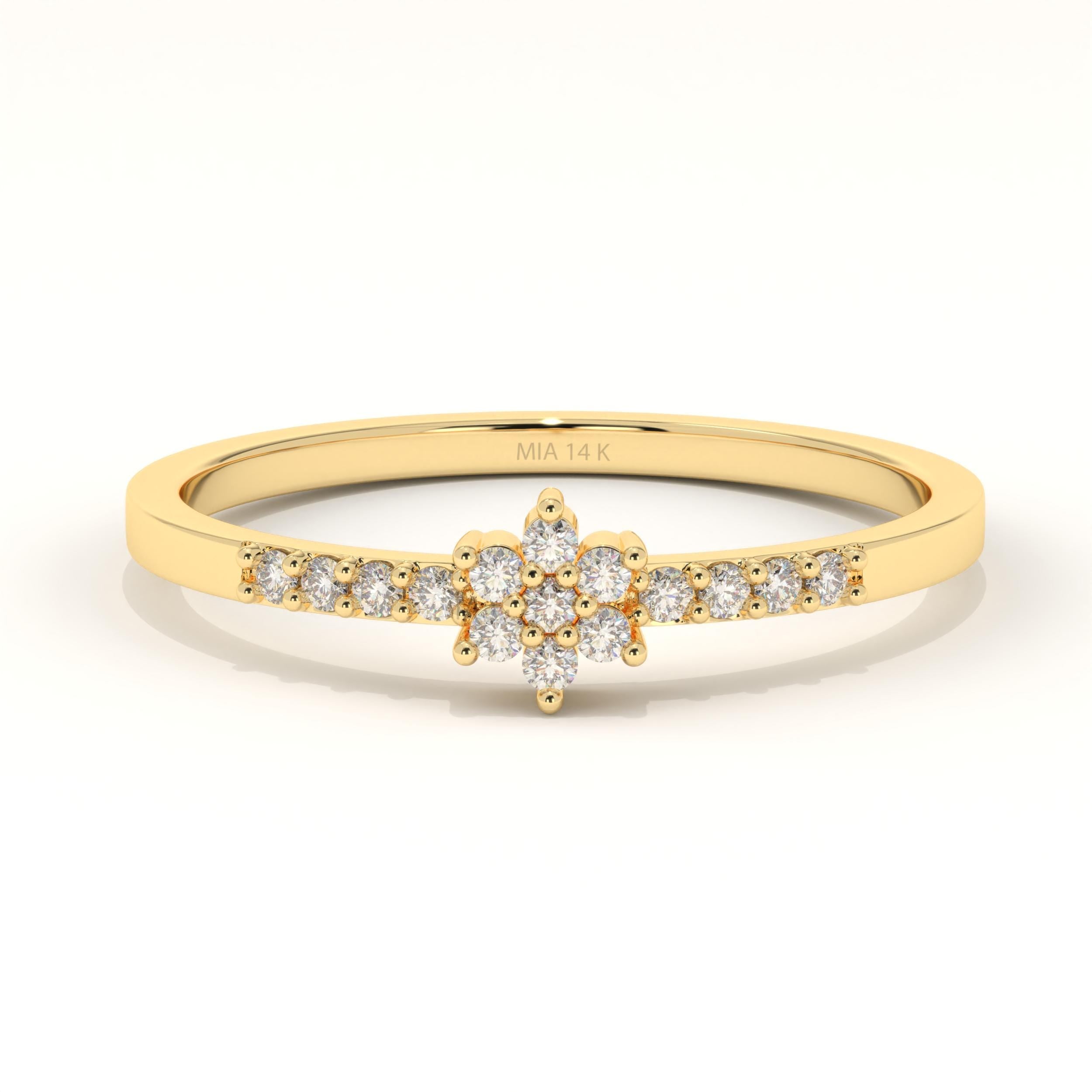 Daisy Solid Gold Ring