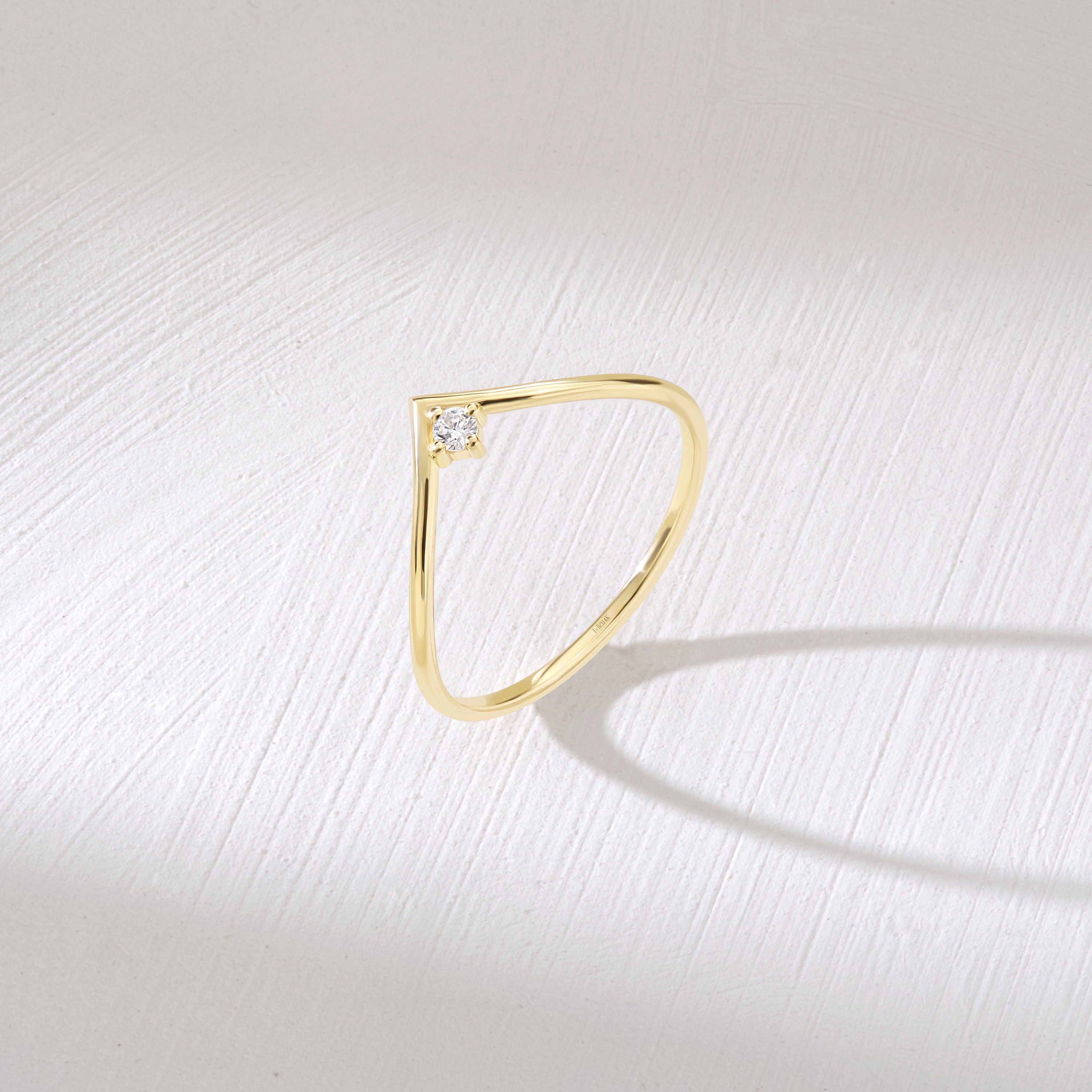 Solid Gold Chevron Wedding Band