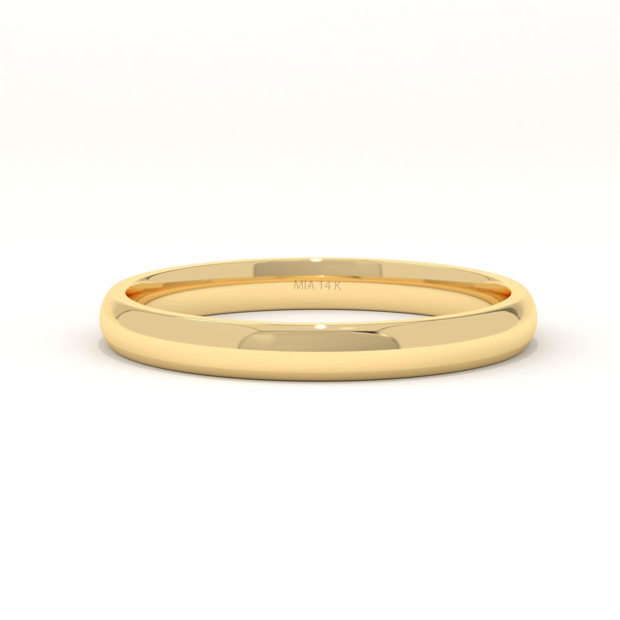 Solid Gold Wedding Band Comfort Fit Unisex Ring