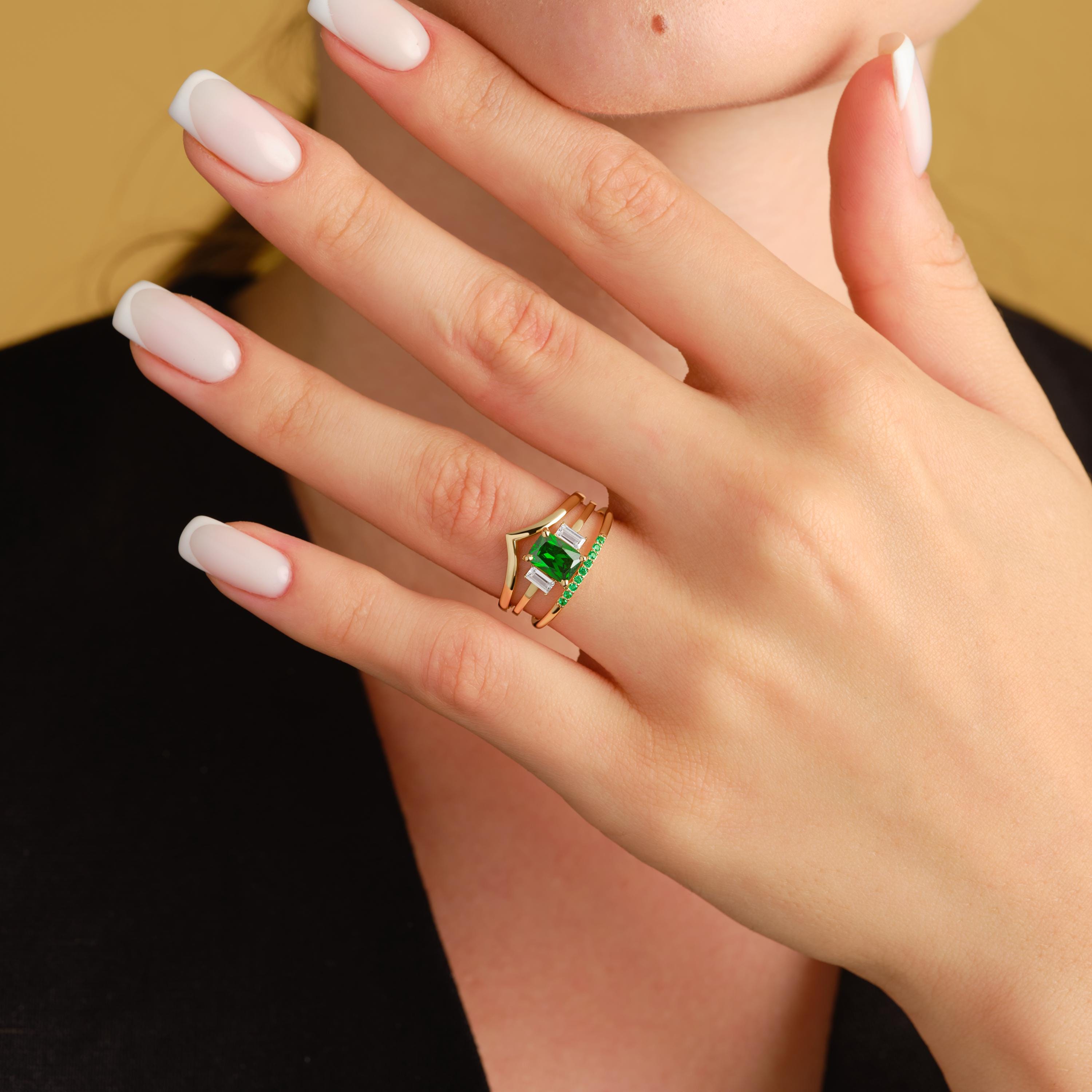 Gold Chevron Ring Contoured Comfortable Band