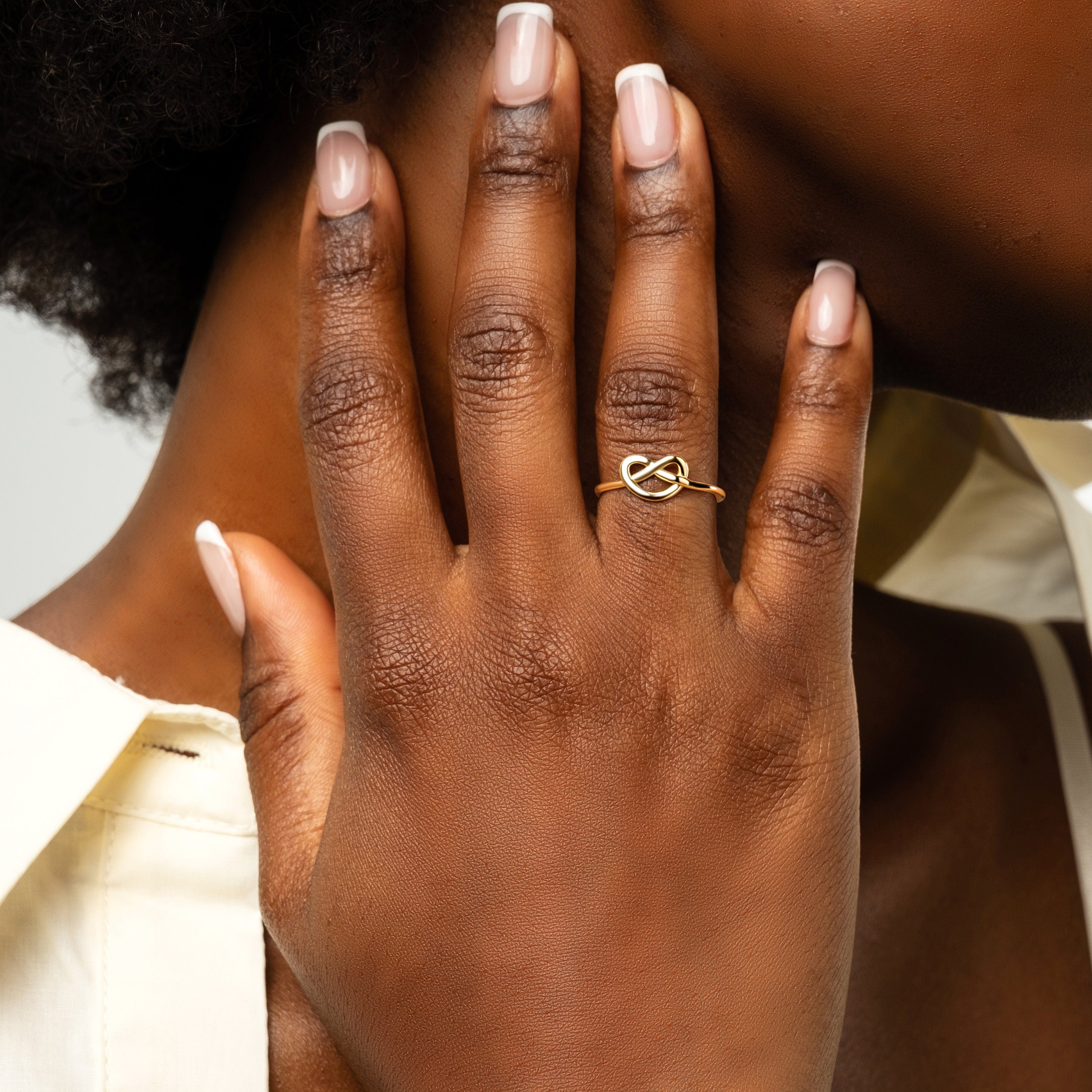 Solid Gold Love Knot Heart Ring