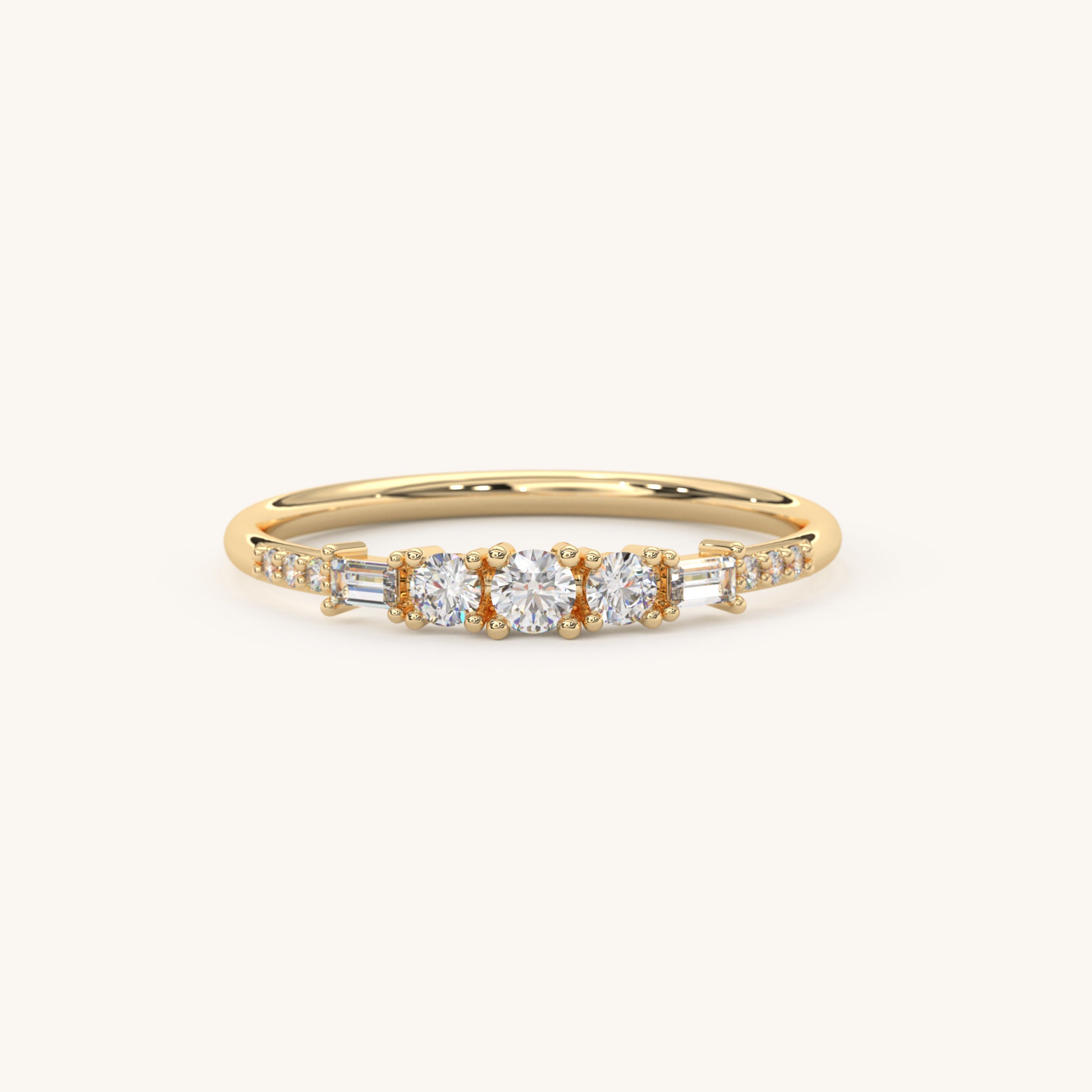 18K Gold Stacking Ring Thin Band Engagement