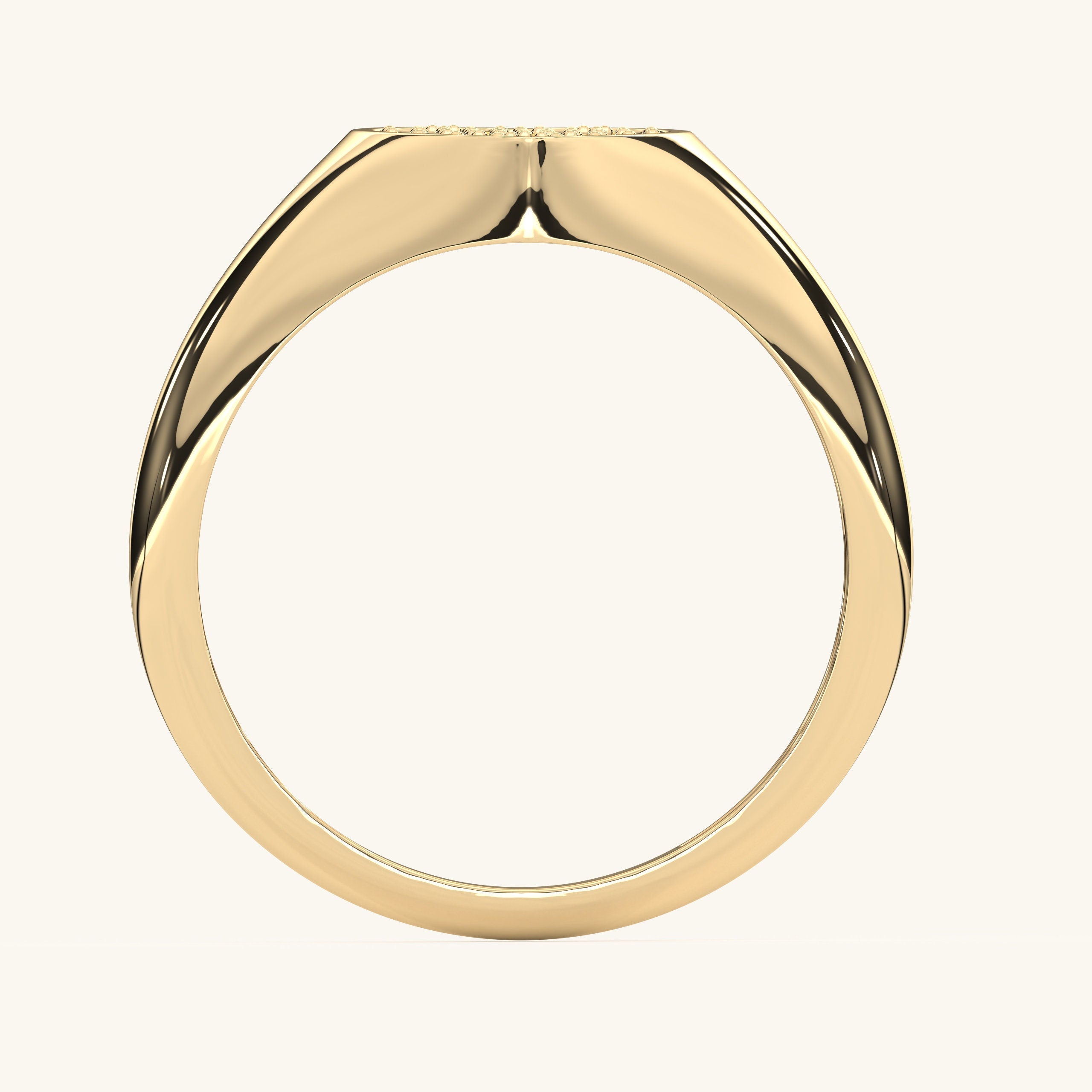 Solid Gold Heart Signet Ring