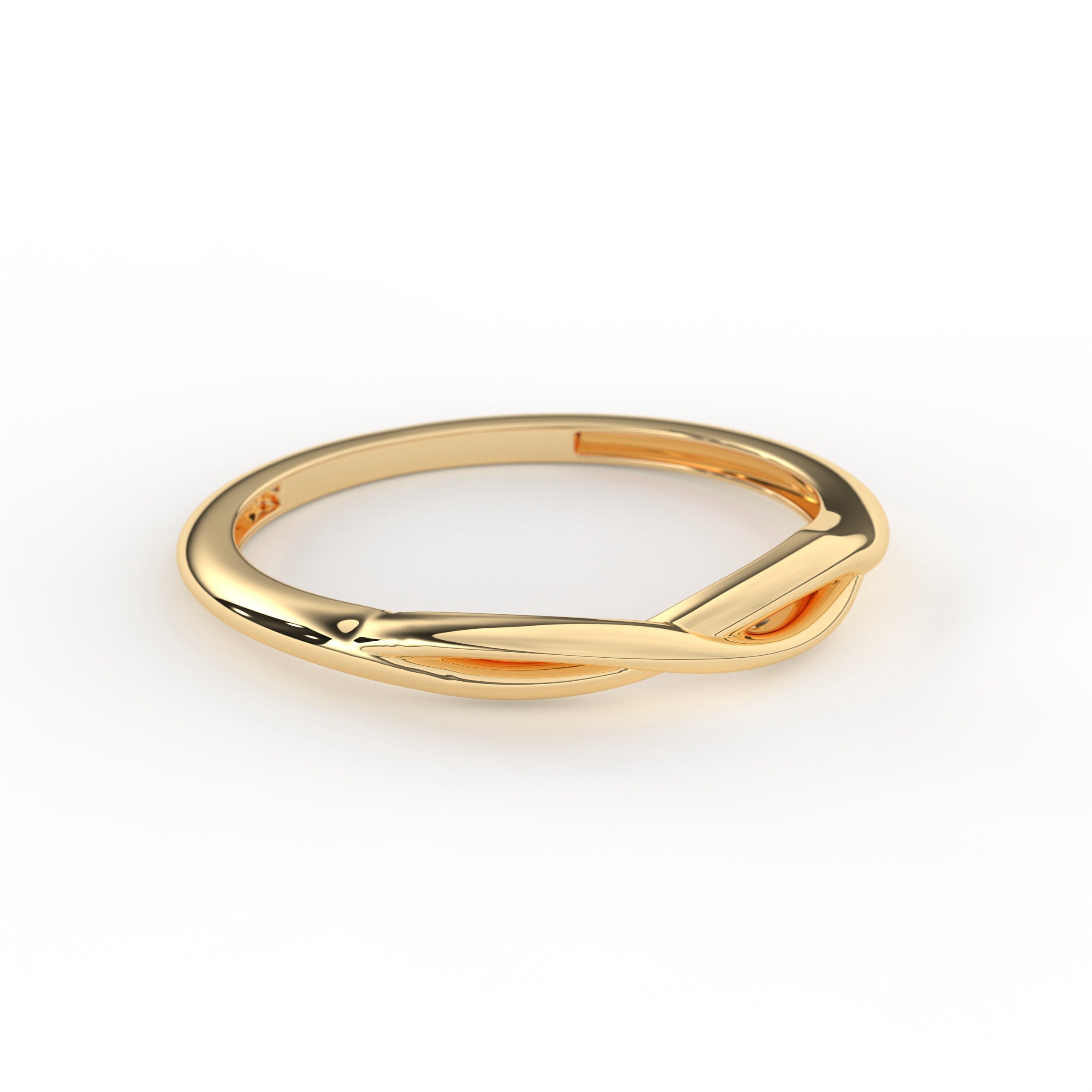 14K Infinity Gold Ring Solid Band Elegant