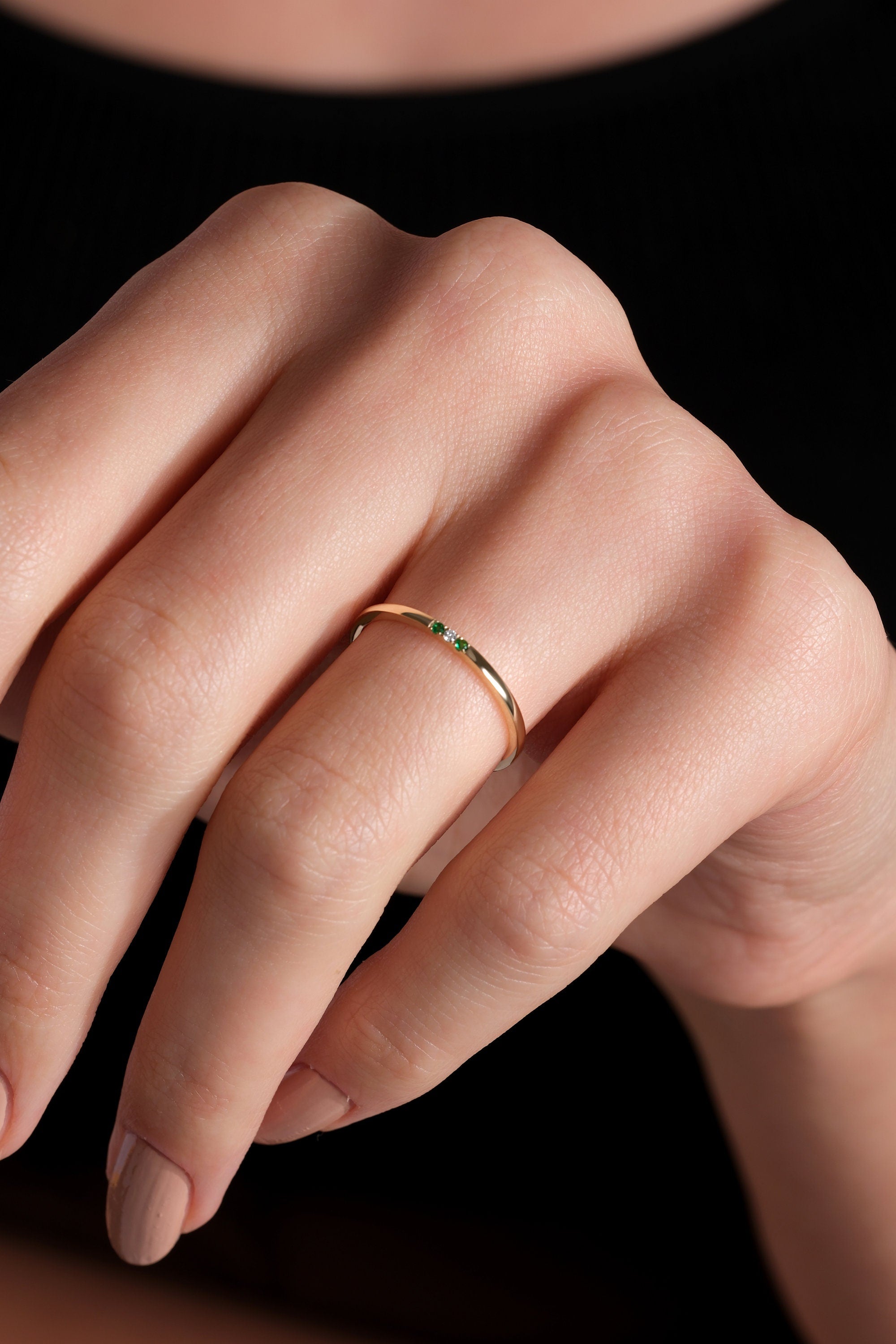 Solid Gold Birthstone Ring