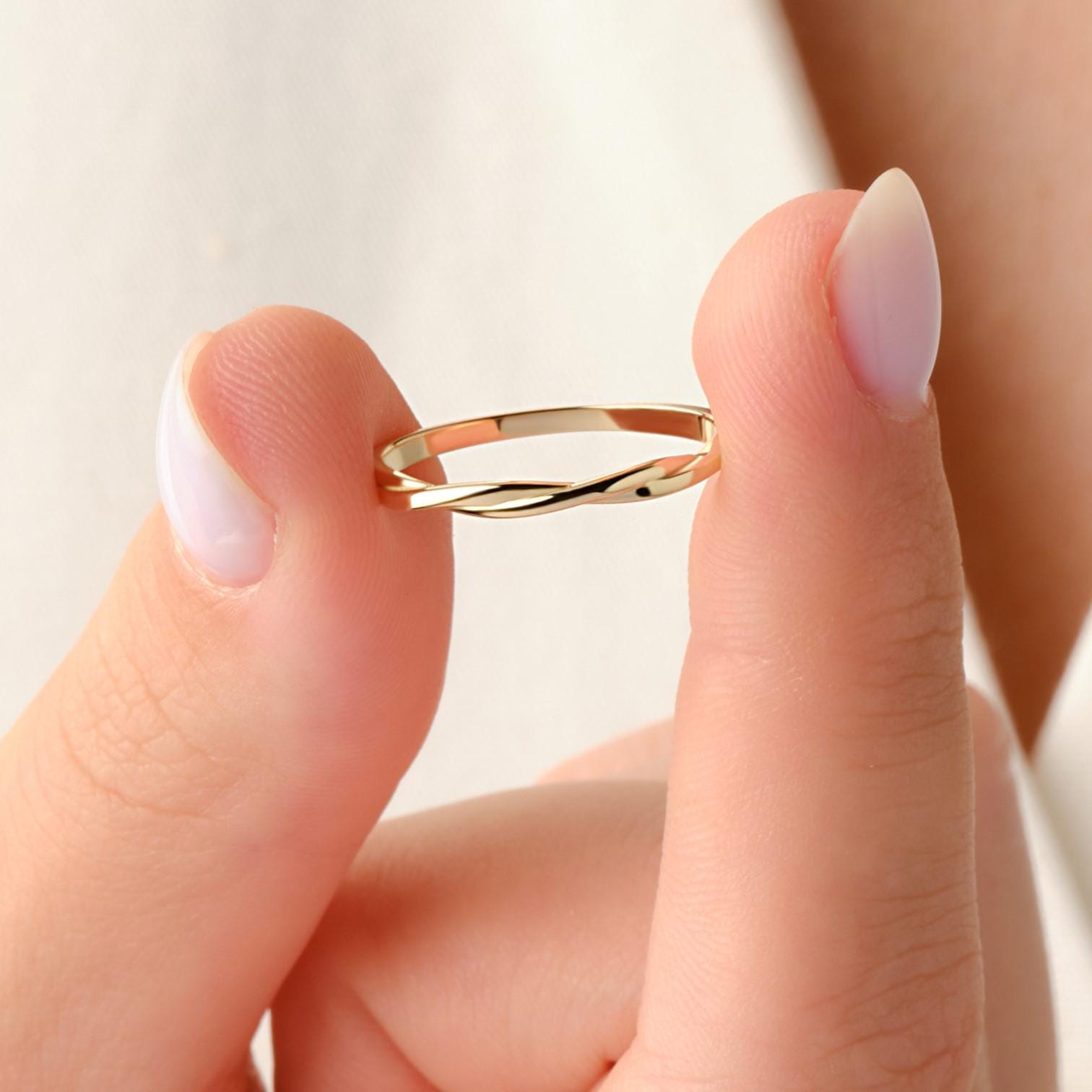 Solid Gold Minimalist Infinity Knot Ring