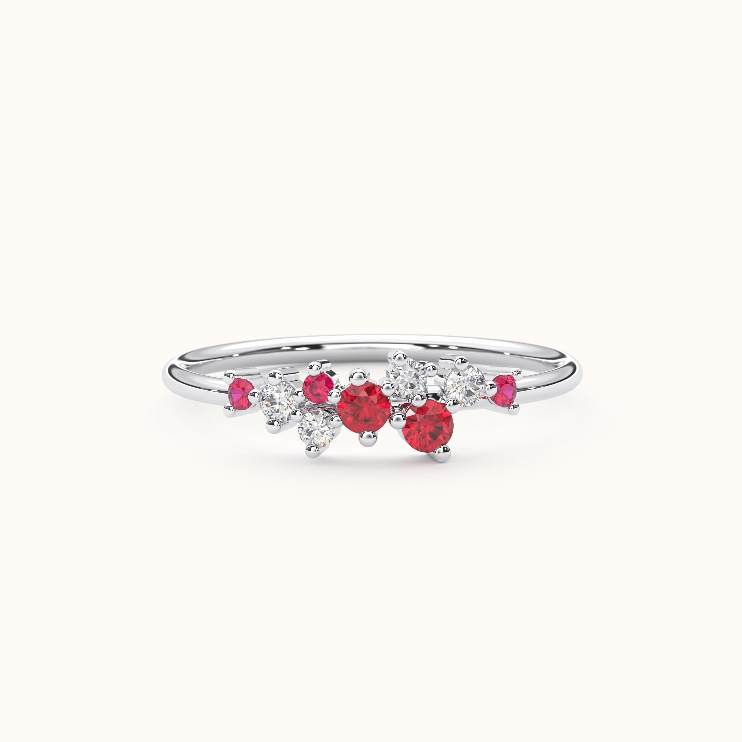 Ruby Birthstone Ring Personalized Gemstone Band