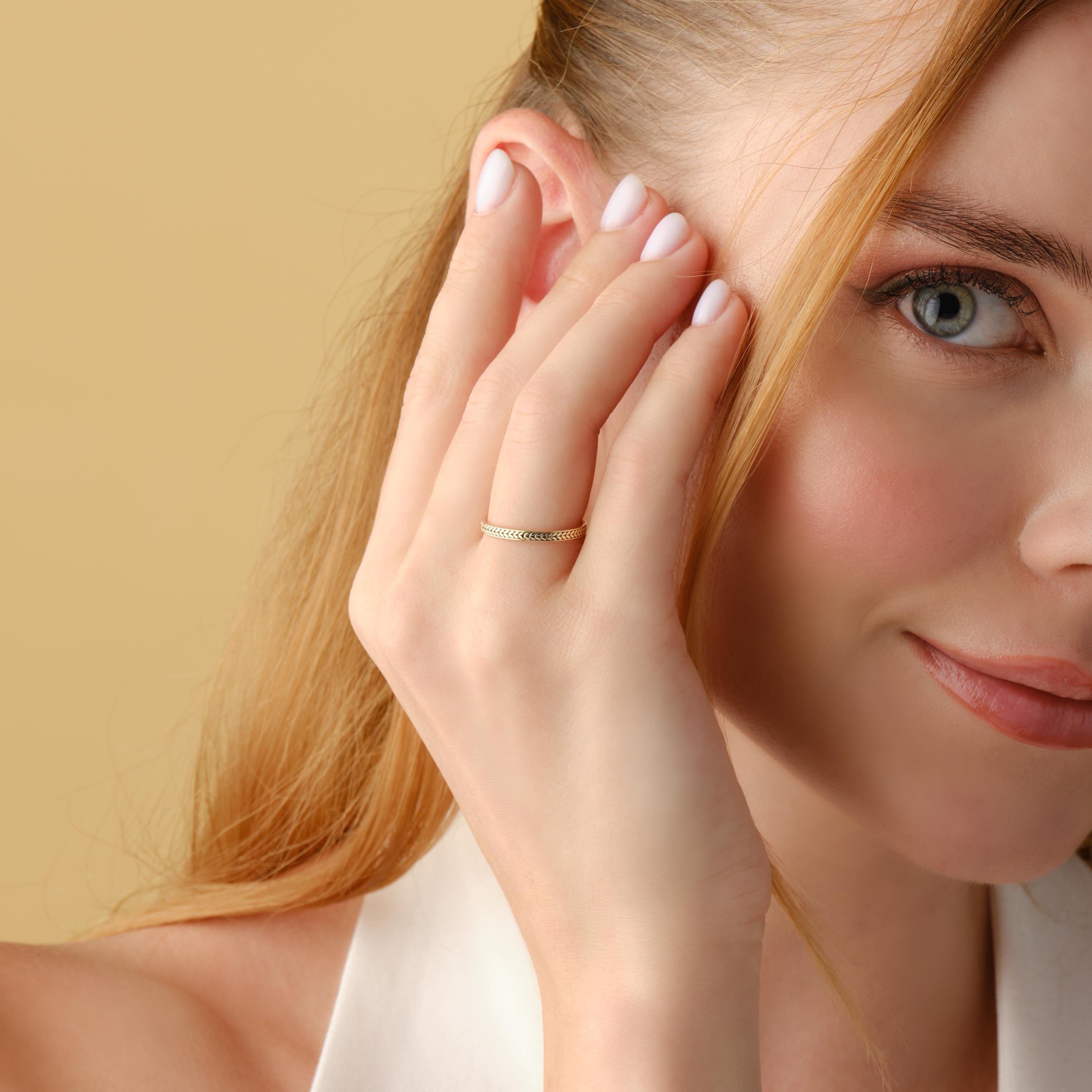 18K Gold Wedding Band Solid Gold Filigree Ring