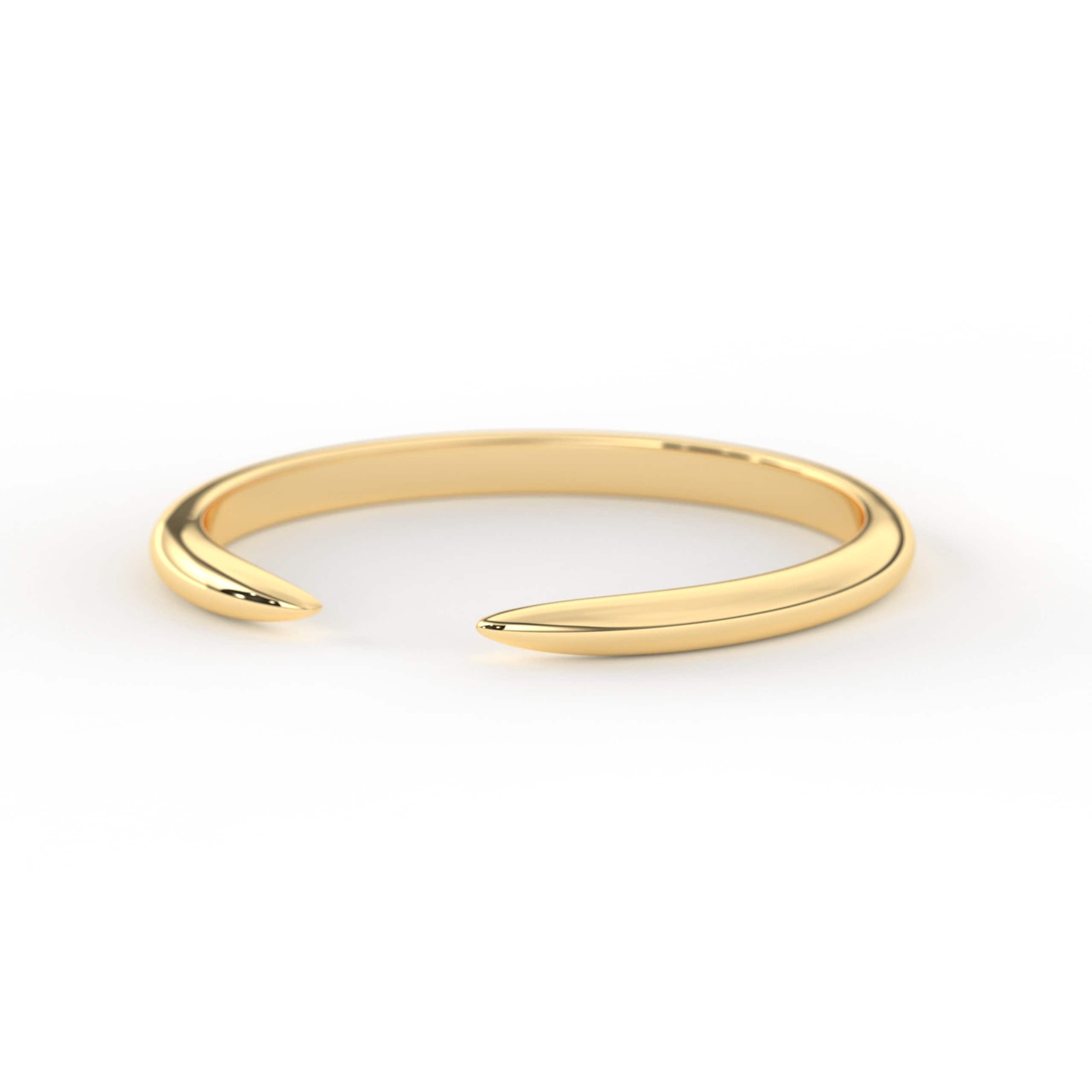 Minimalist Gold Ring Solid Gold Cuff Band
