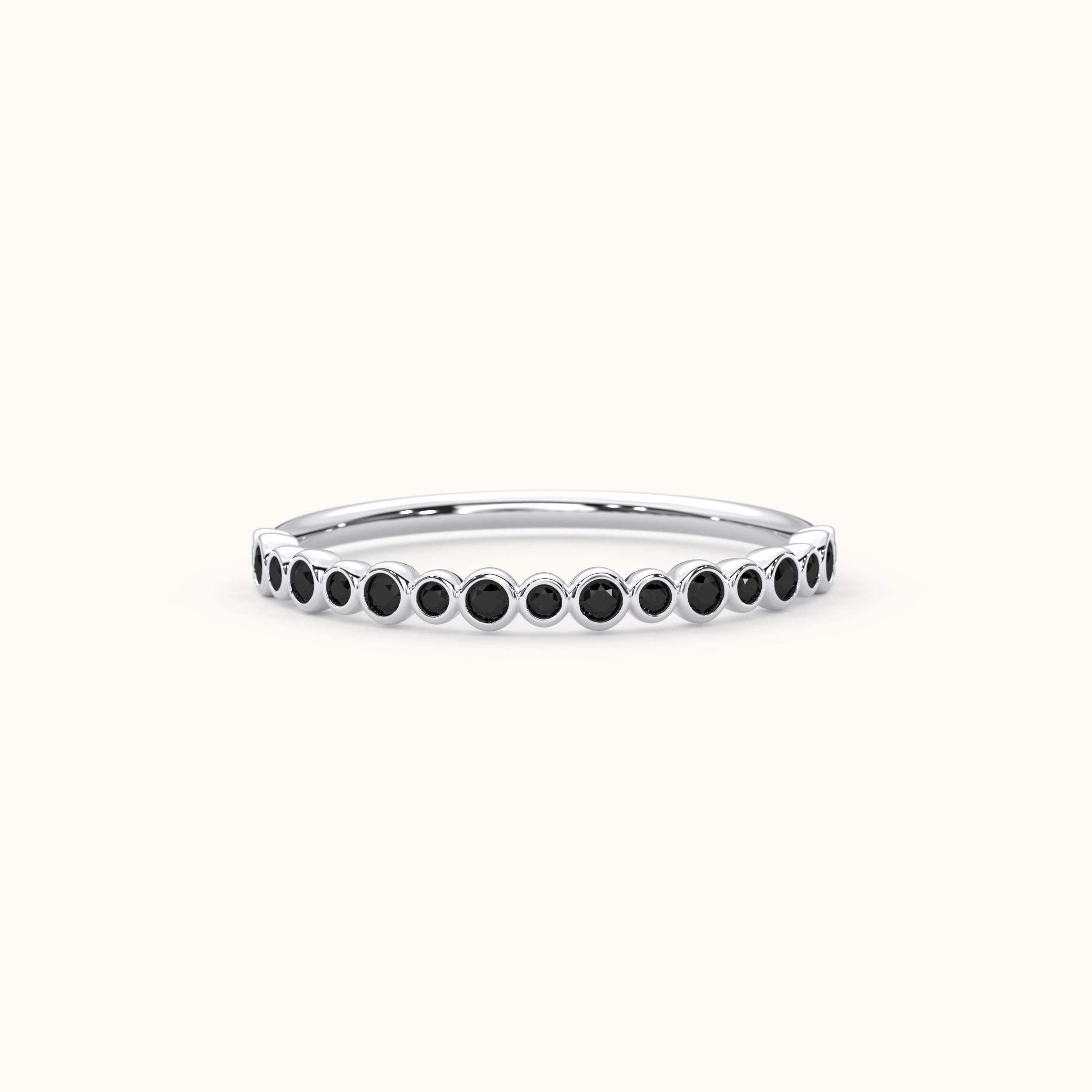 Black Gold Stacking Ring Bezel Set Band
