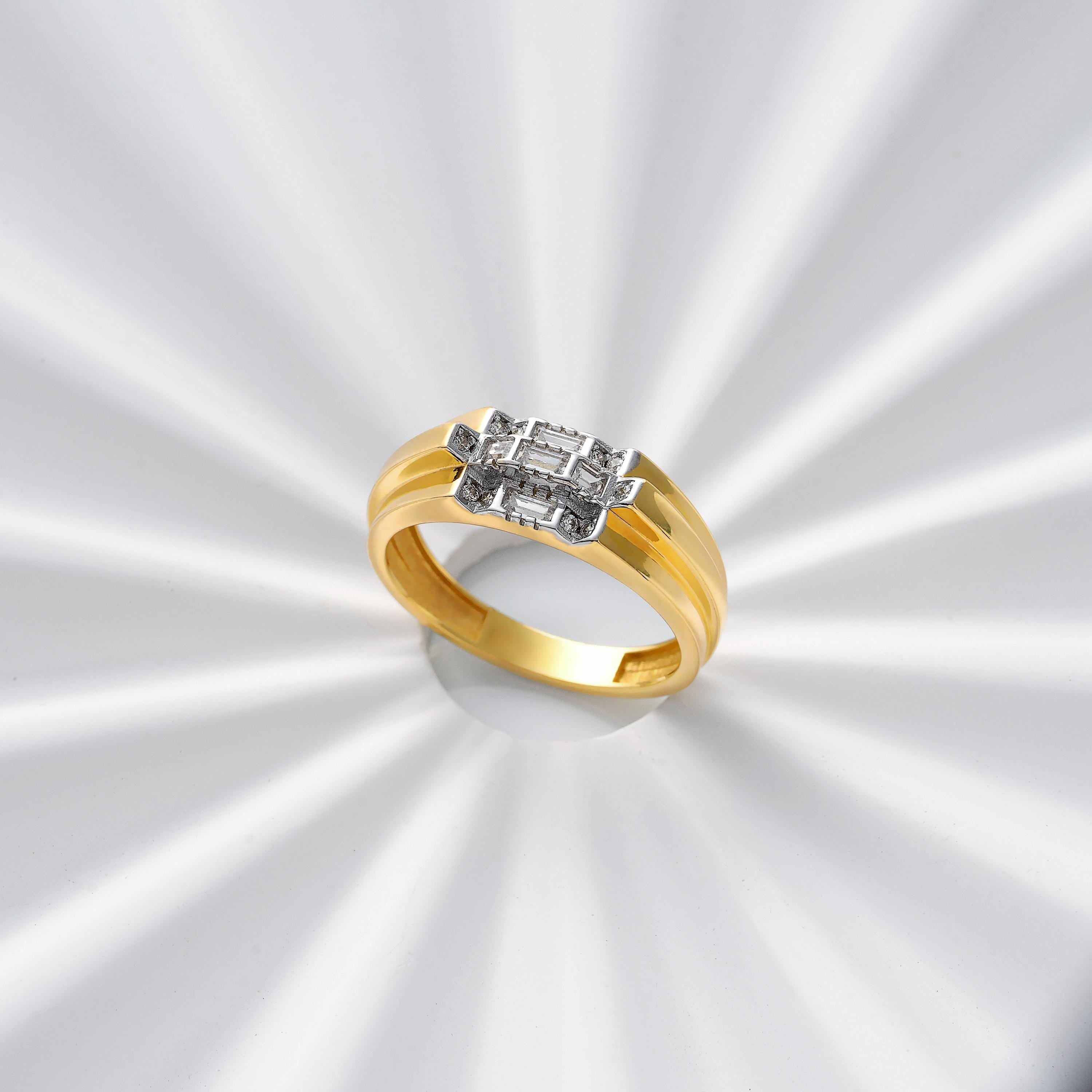 Solid Gold Triple Ring Interlocking Design